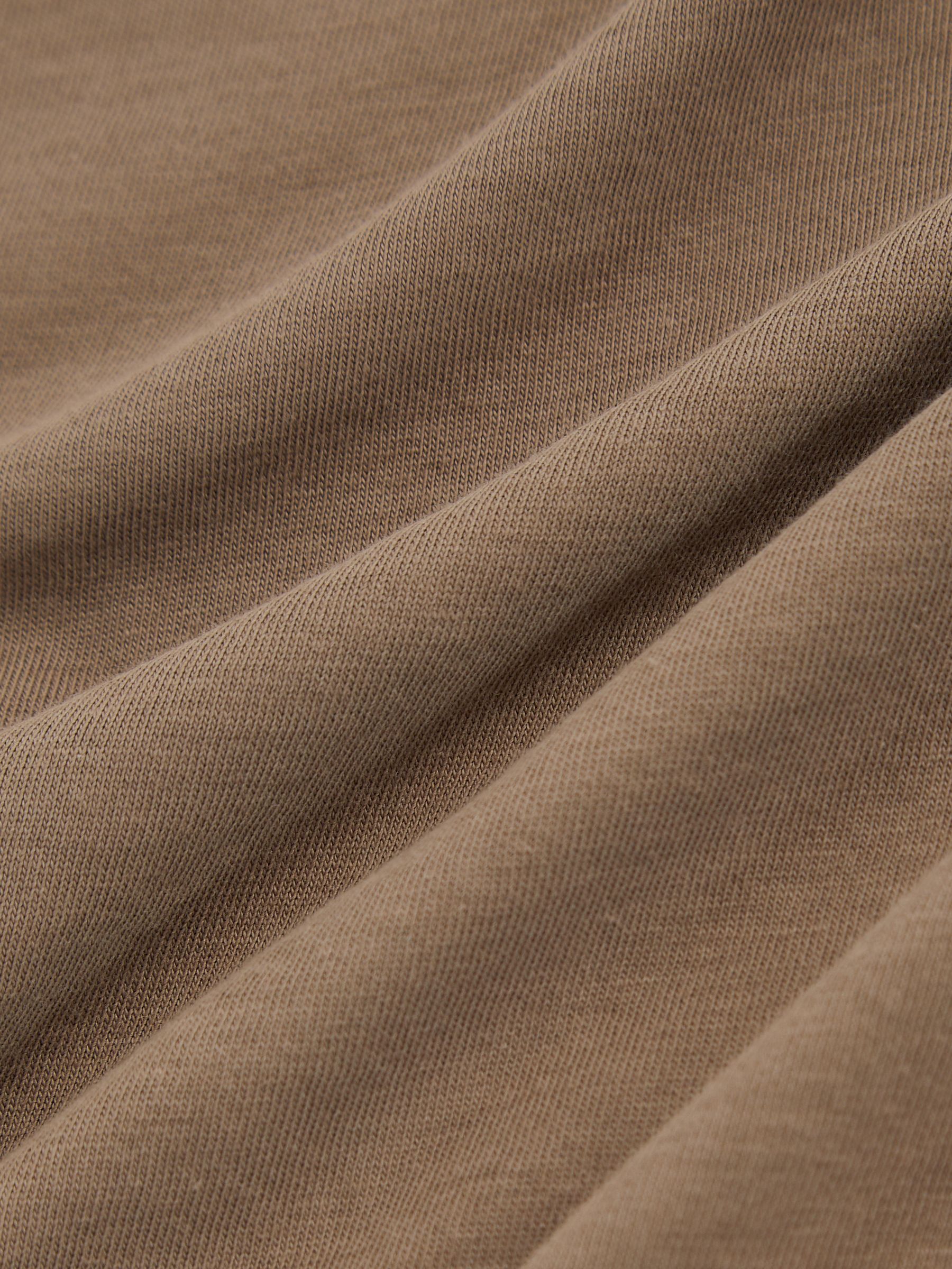 Cotton Crew Neck T-Shirt in Light Taupe Brown - Image 7 of 7