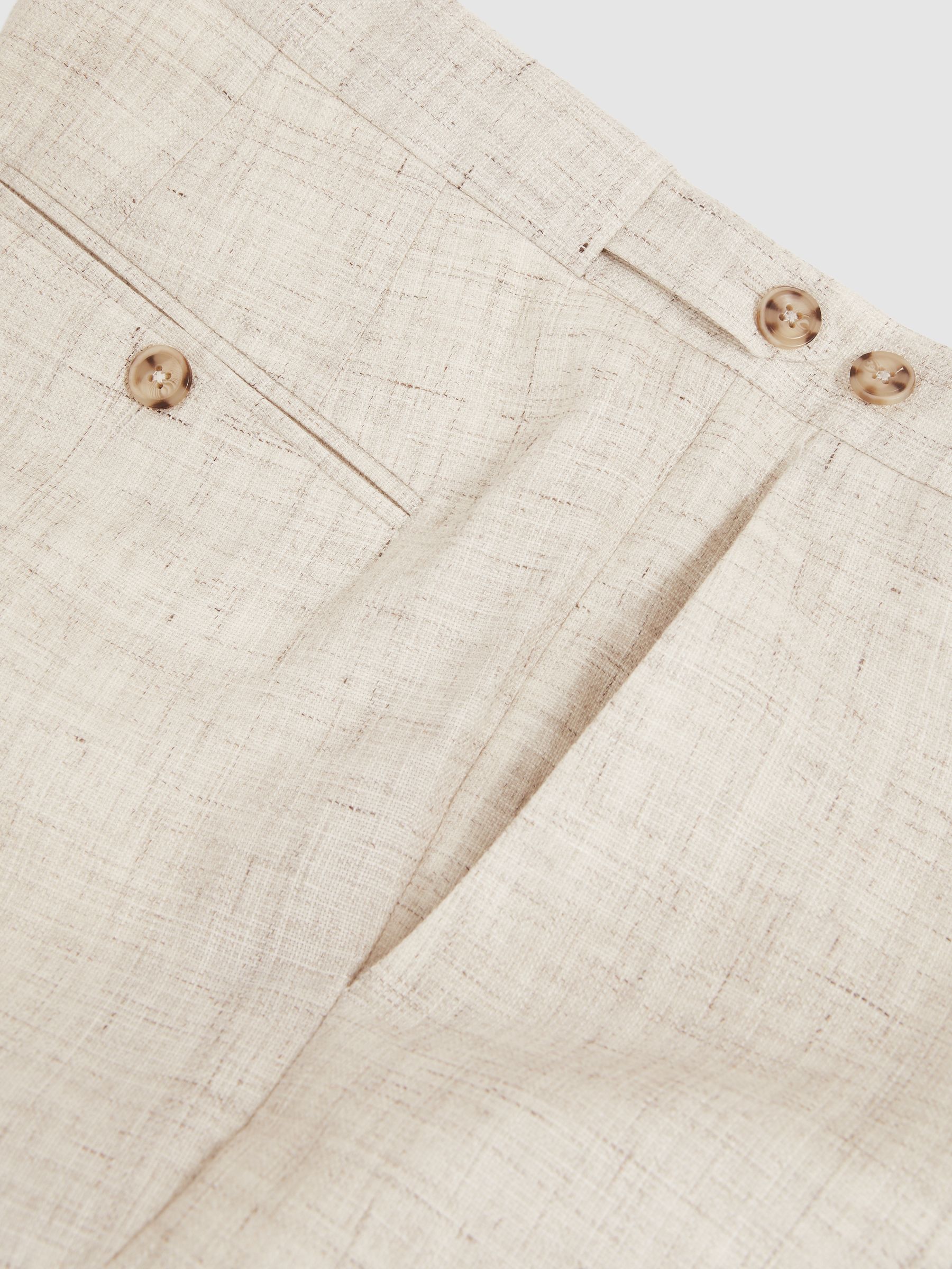 Linen-Cotton Slim-Fit Suit Trousers in Stone - Image 7 of 7