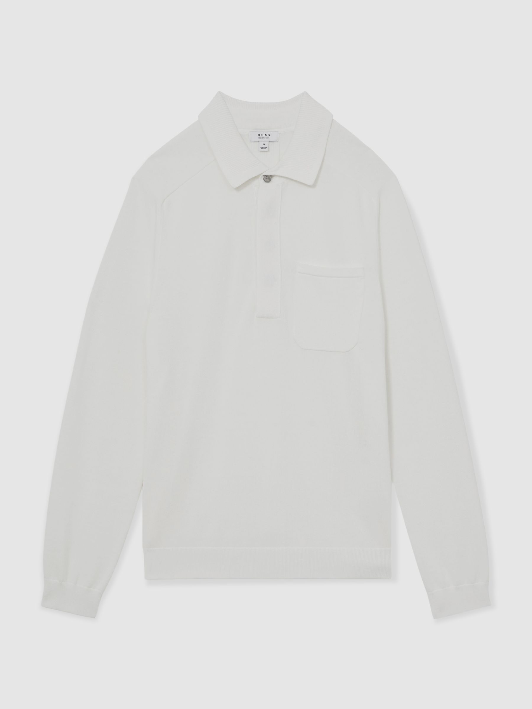 Cotton Concealed-Placket Polo Shirt in White - Image 2 of 6