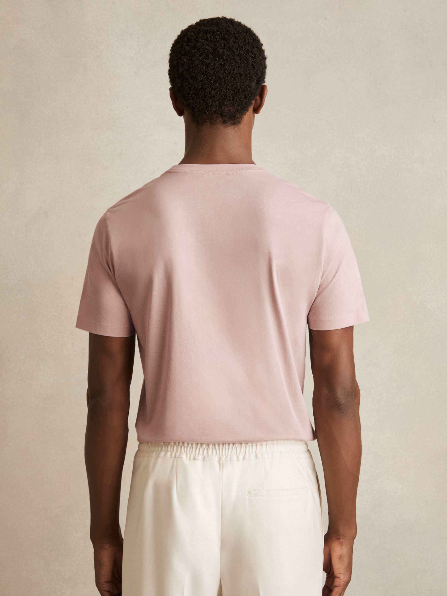 Crew Neck T-Shirt in Soft Pink - Image 5 of 6