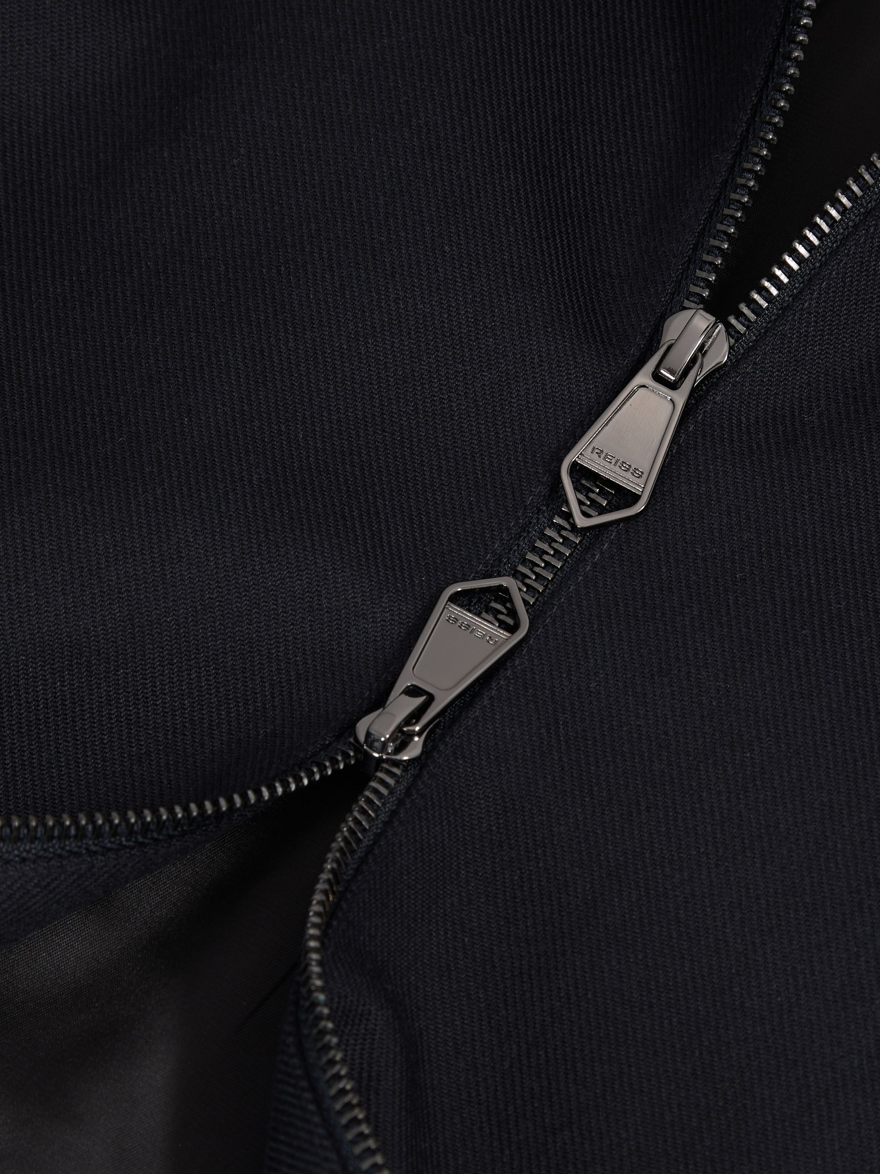 Lyocell-Cotton Zip-Through Twill Jacket in Navy - Image 6 of 6