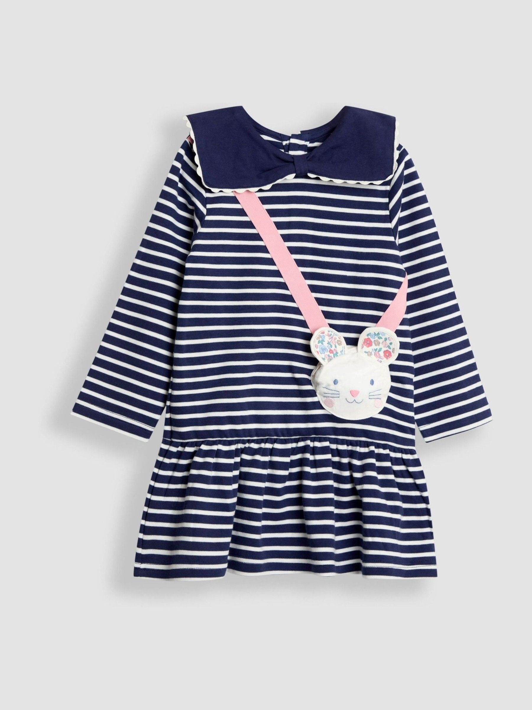 Navy Blue Mouse Pocket Dress & Leggings Set - Image 2 of 6