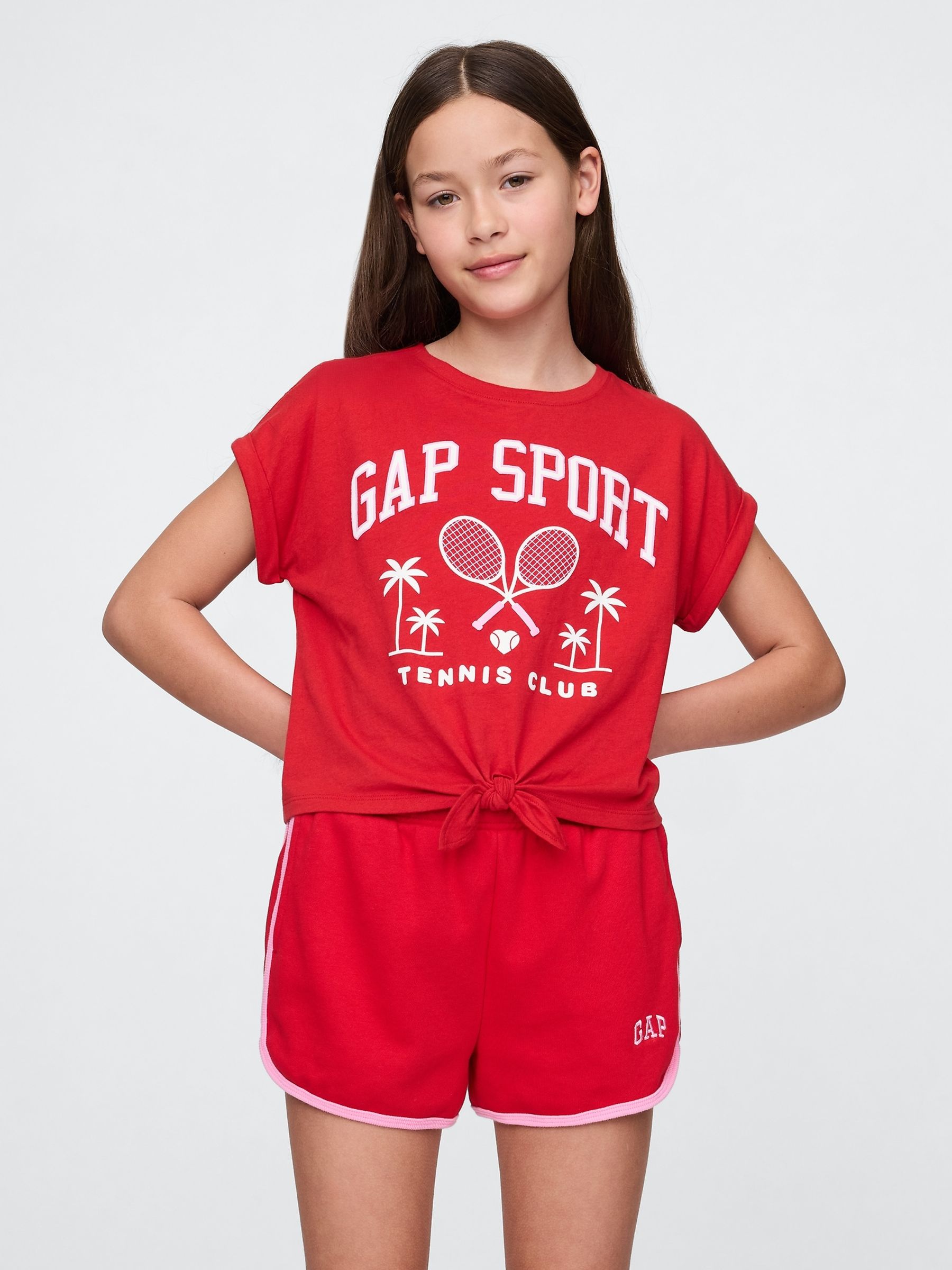 Red Tie-Front Logo T-Shirt (4-13yrs) - Image 1 of 2