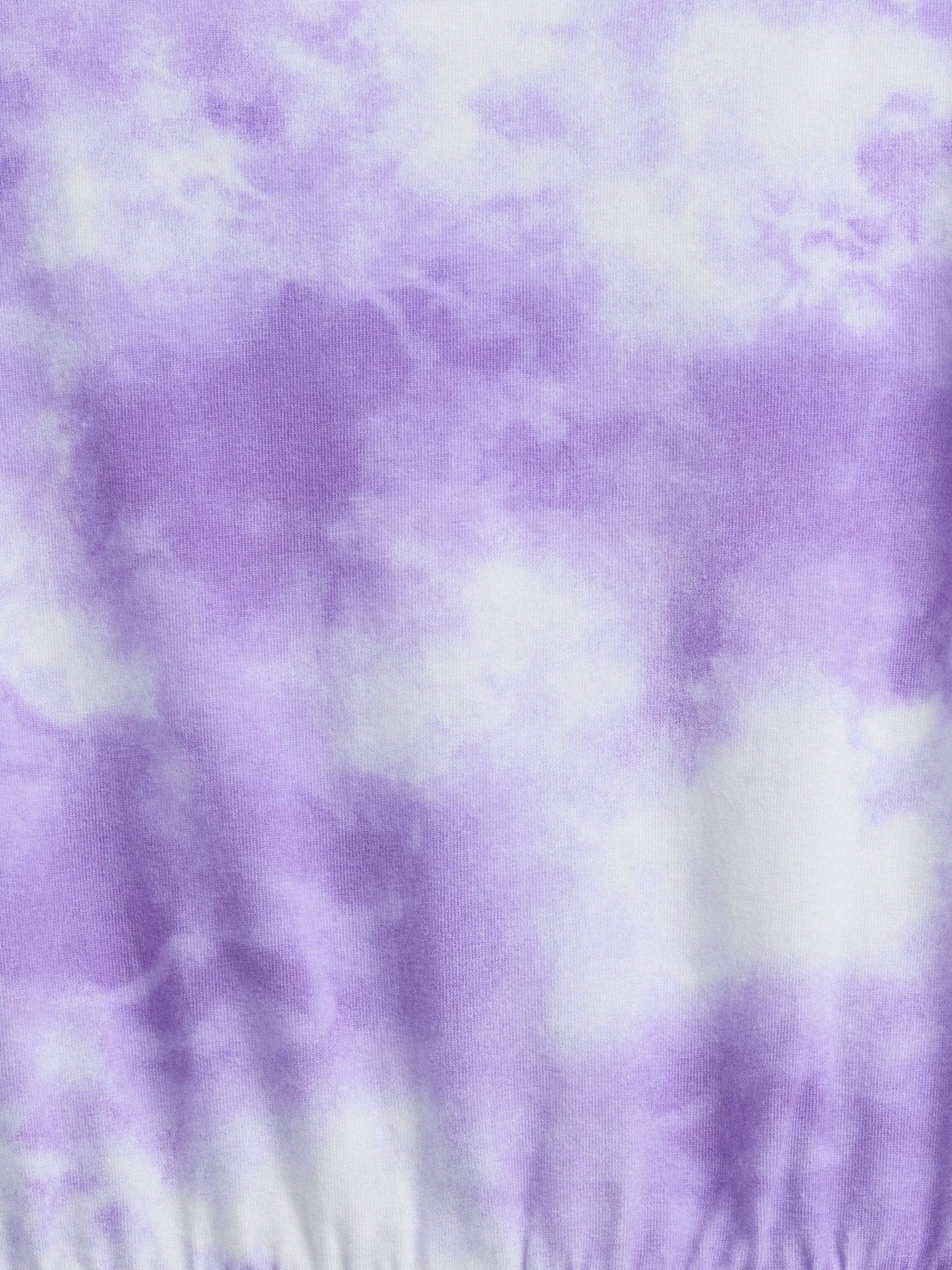 Purple Tie-Dye Cutout Round Neck Playsuit (4-13yrs) - Image 3 of 3