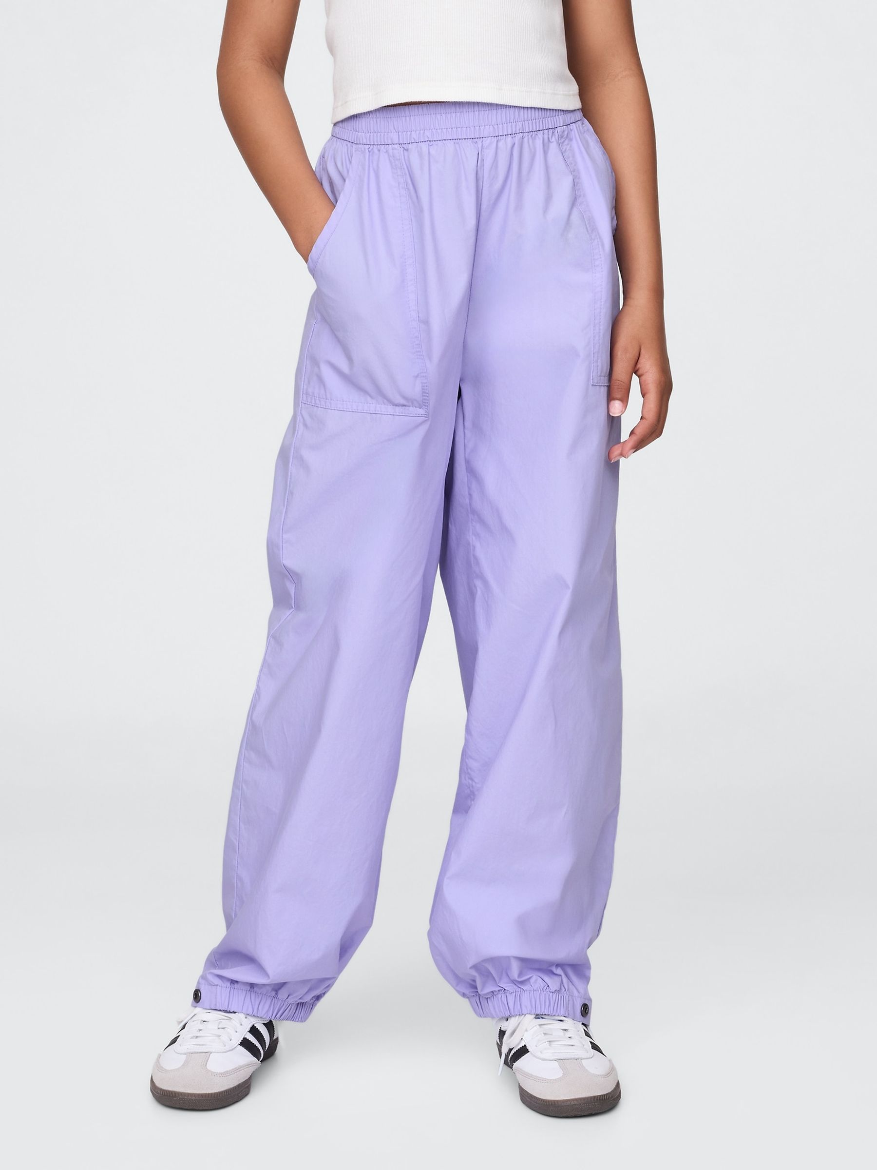 Purple Poplin Baggy Joggers (4-12yrs) - Image 1 of 5