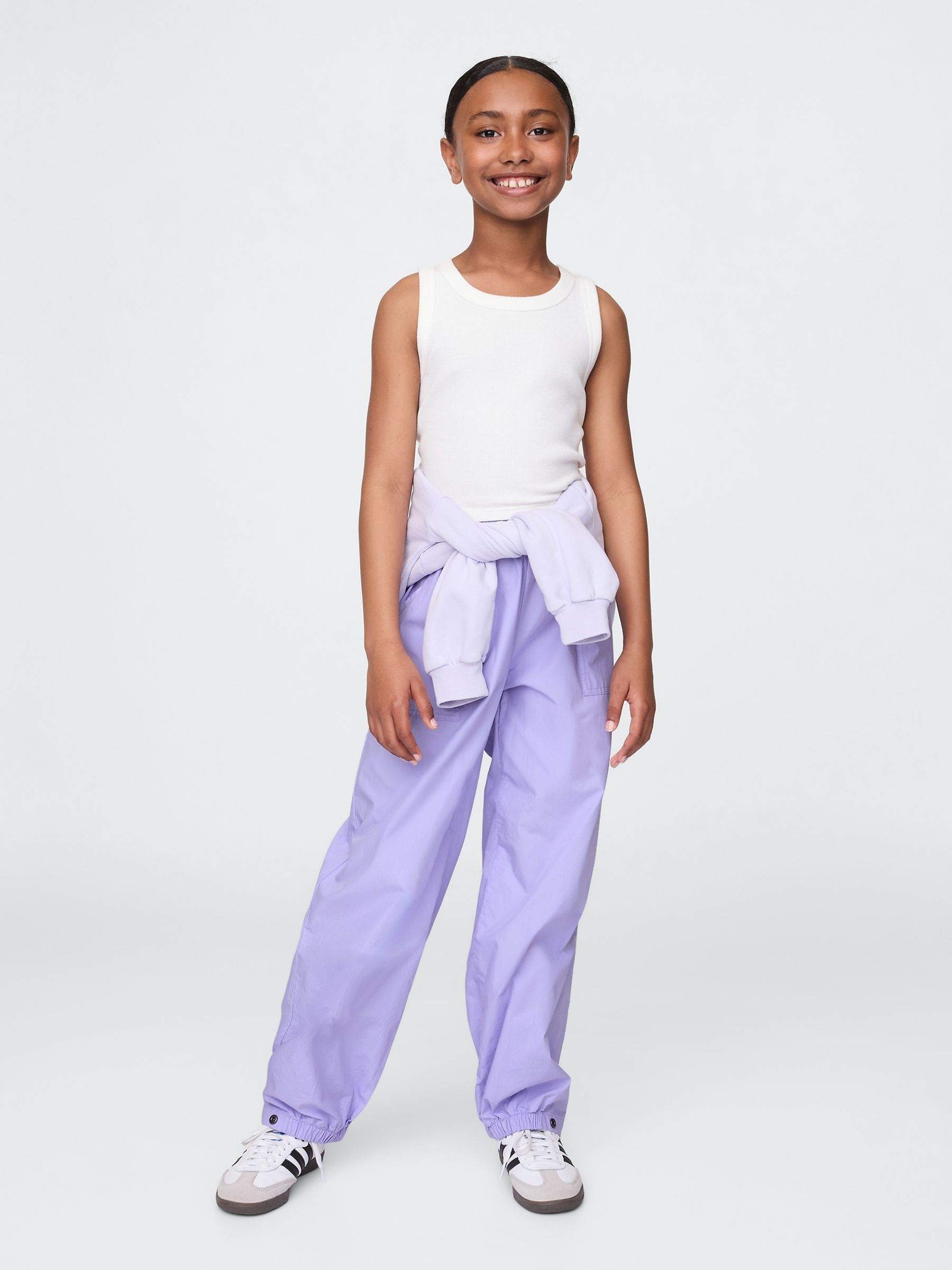 Purple Poplin Baggy Joggers (4-12yrs) - Image 3 of 5