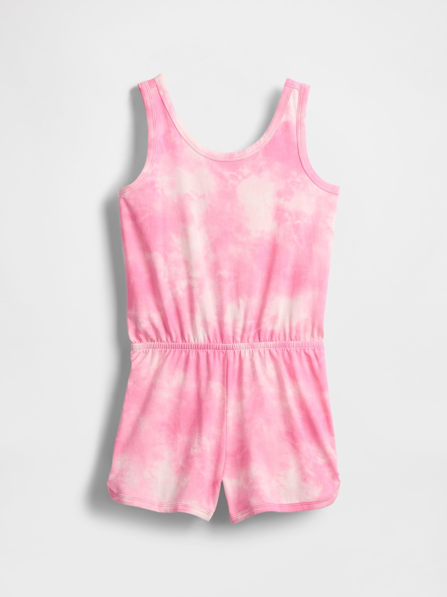 Pink Tiie-Dye Cutout Round Neck Playsuit (4-13yrs) - Image 3 of 4