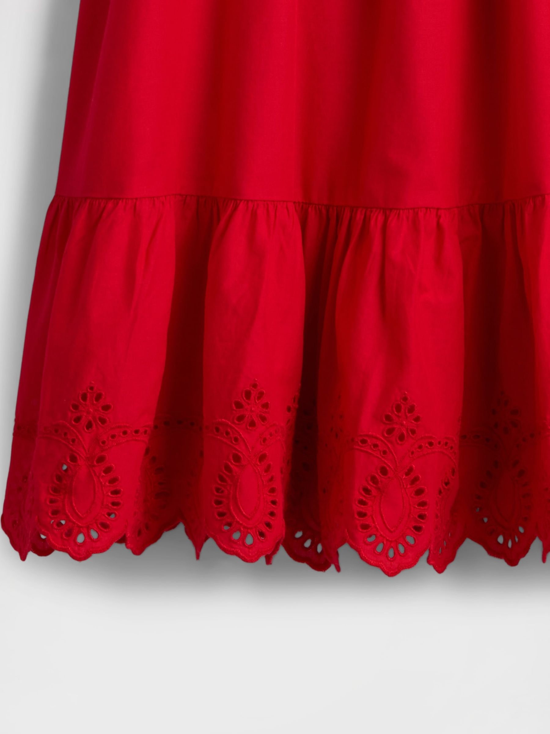 Red Smocked Ruffle Midi Dress - Image 5 of 5