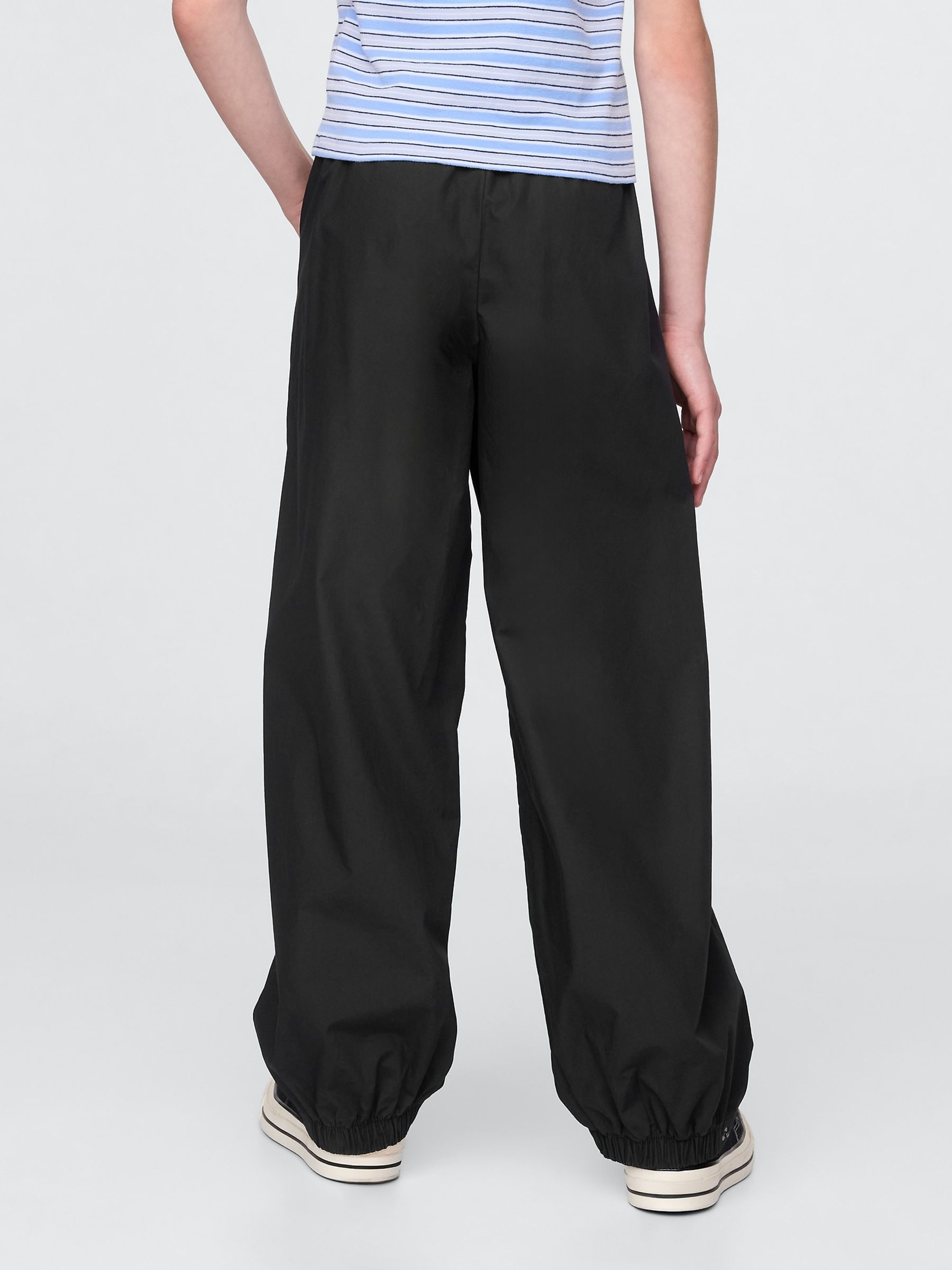 Black Poplin Baggy Joggers (4-12yrs) - Image 2 of 5