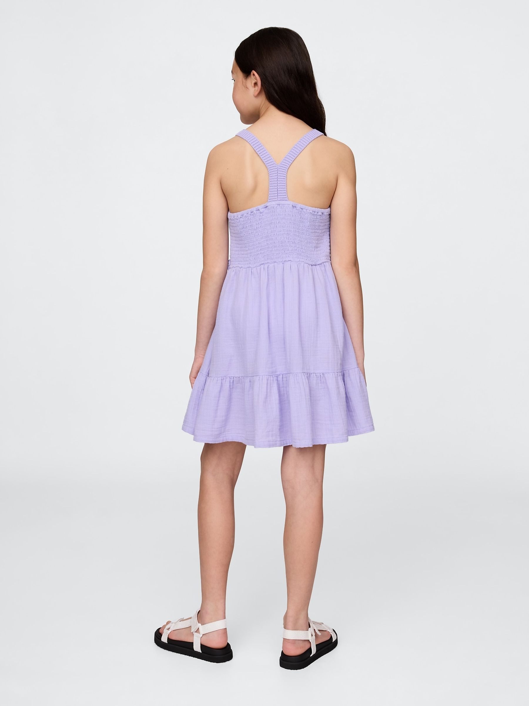 Purple Racerback Crochet Tank Dress (4-13yrs) - Image 2 of 4