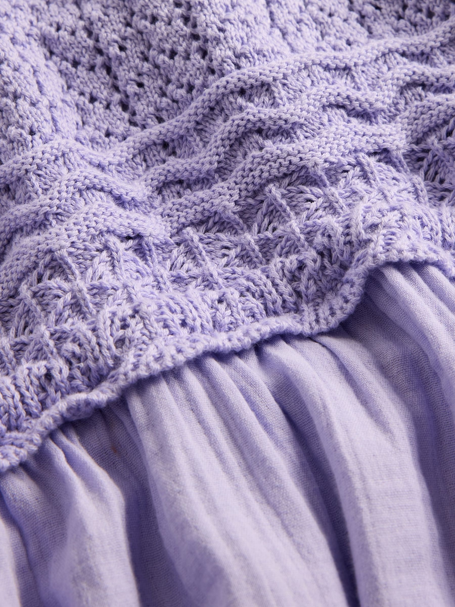 Purple Racerback Crochet Tank Dress (4-13yrs) - Image 4 of 4