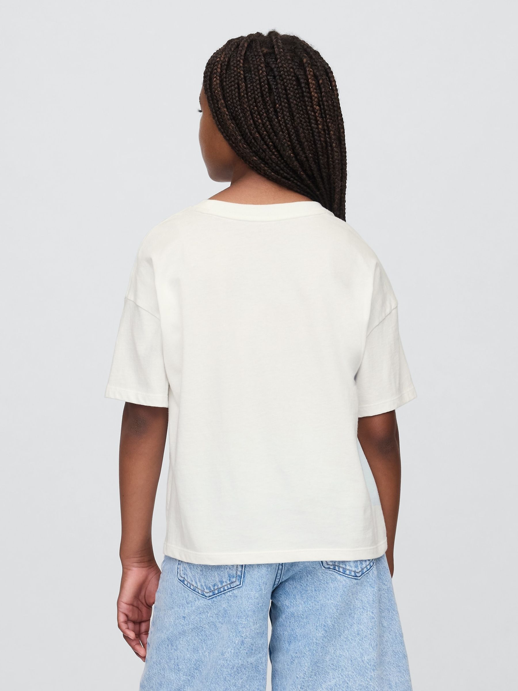 White/Pink Floral Lilo and Stitch Graphic Short Sleeve T-Shirt (4-13yrs) - Image 2 of 4