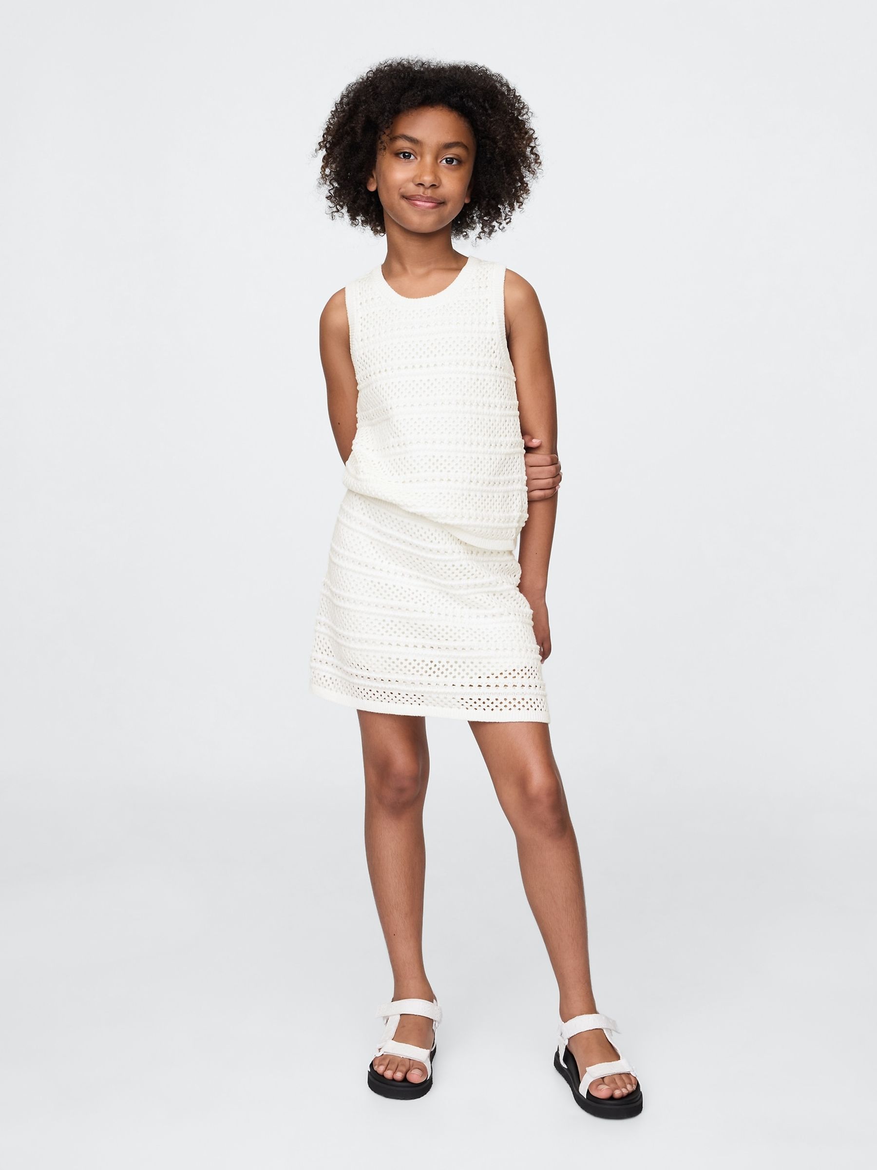 White Crochet Easy Skort (4-13yrs) - Image 1 of 4