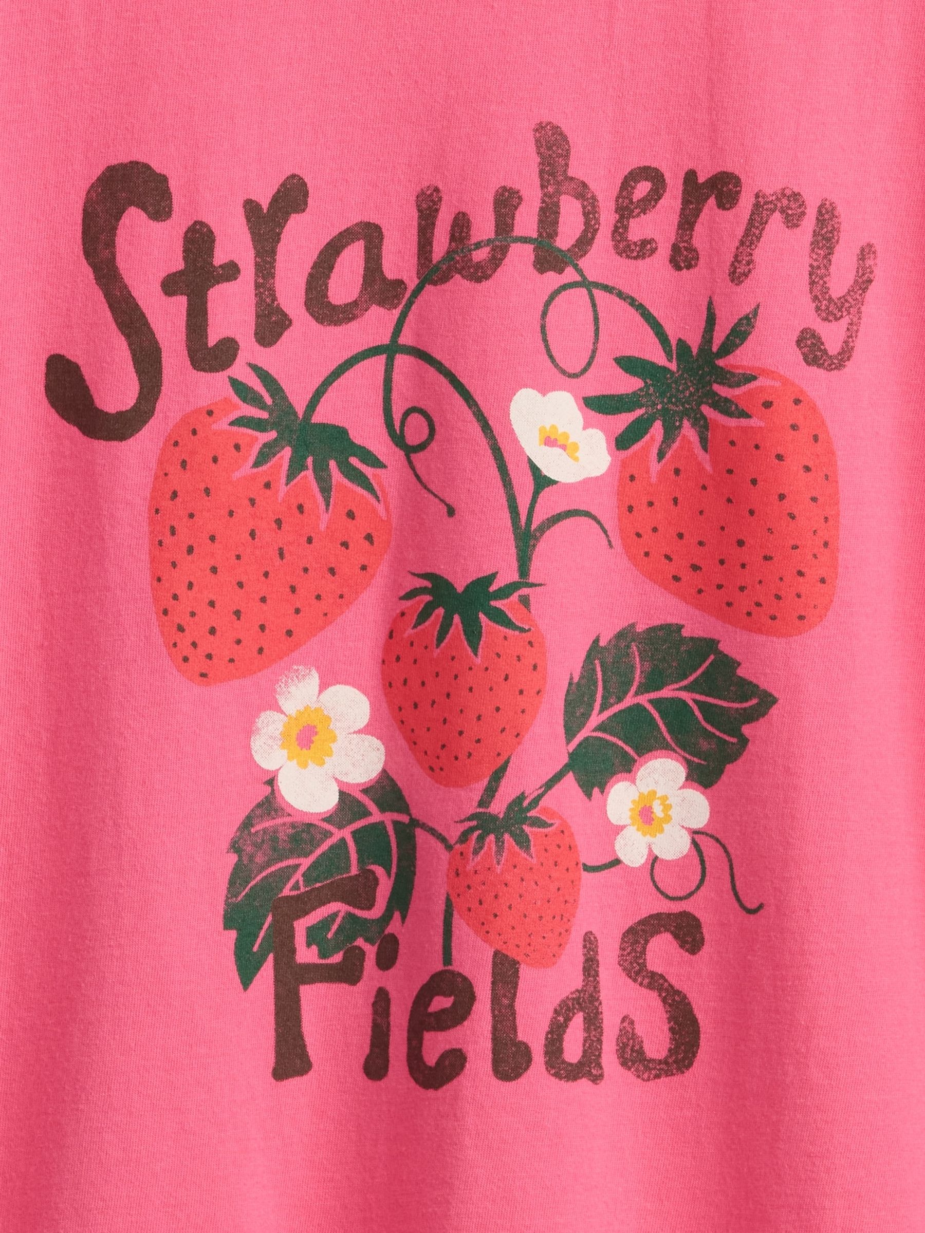 Pink Strawberry Graphic T-Shirt (4-13yrs) - Image 4 of 4