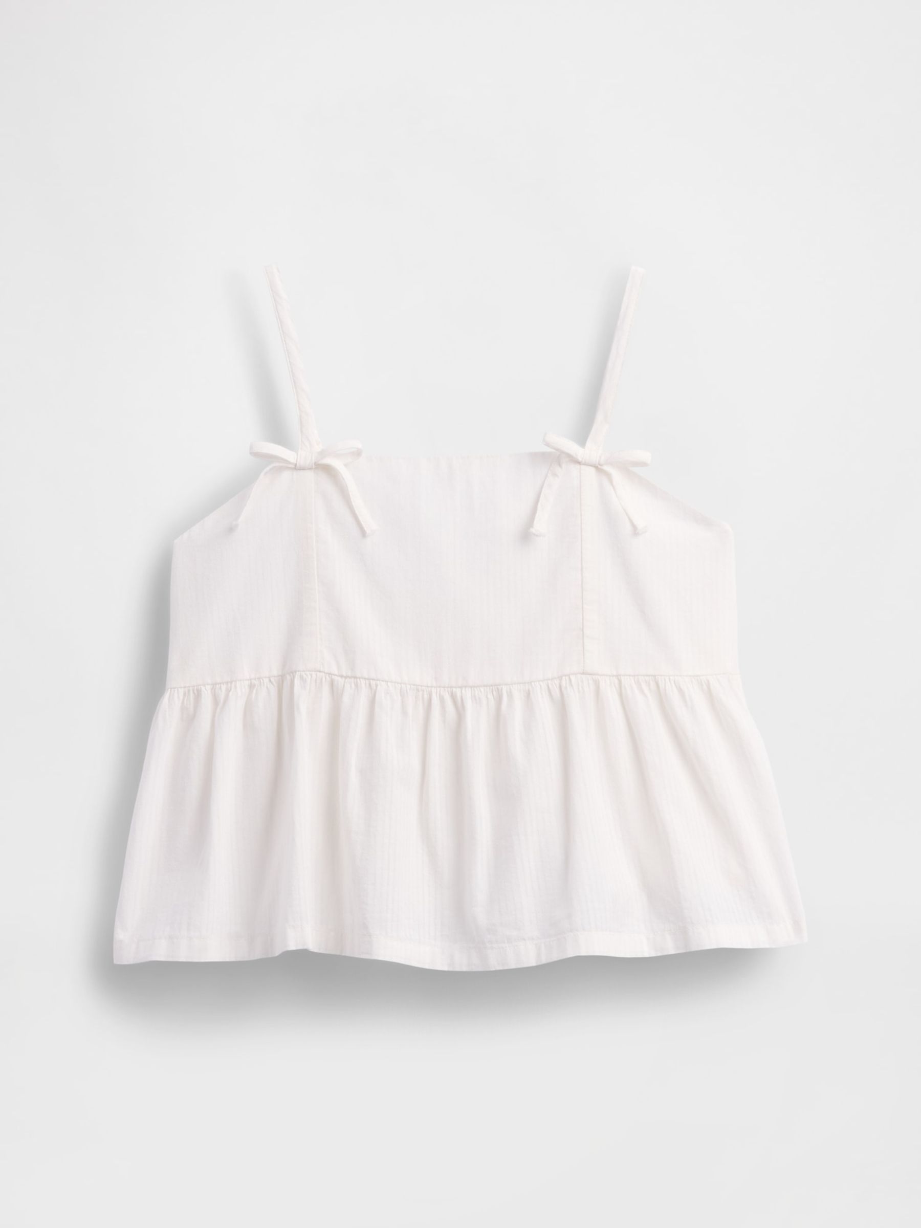 White Bow-Strap Peplum Top (4-13yrs) - Image 4 of 5