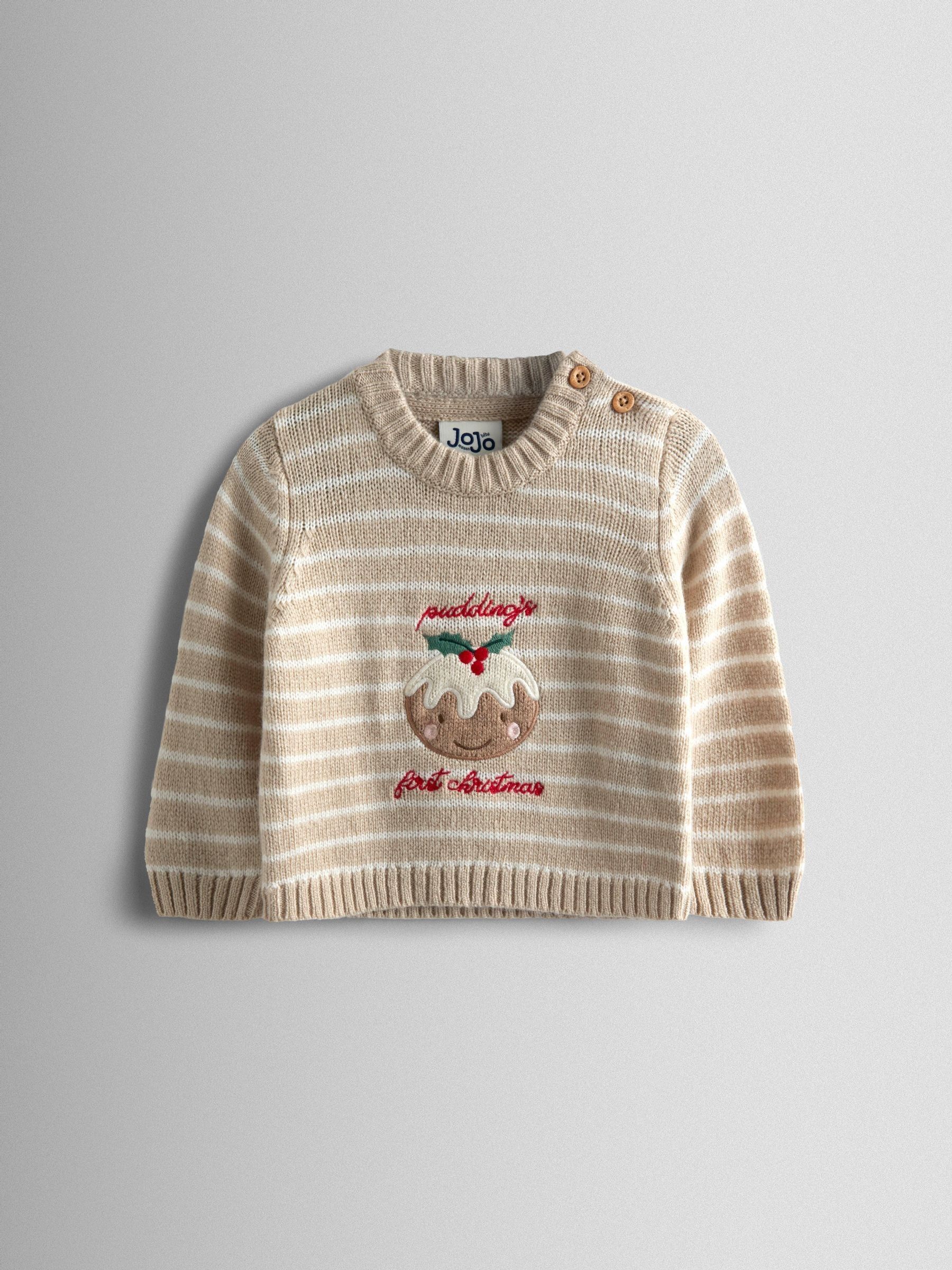 Grey My First Christmas Pudding Knitted Set - Image 3 of 6