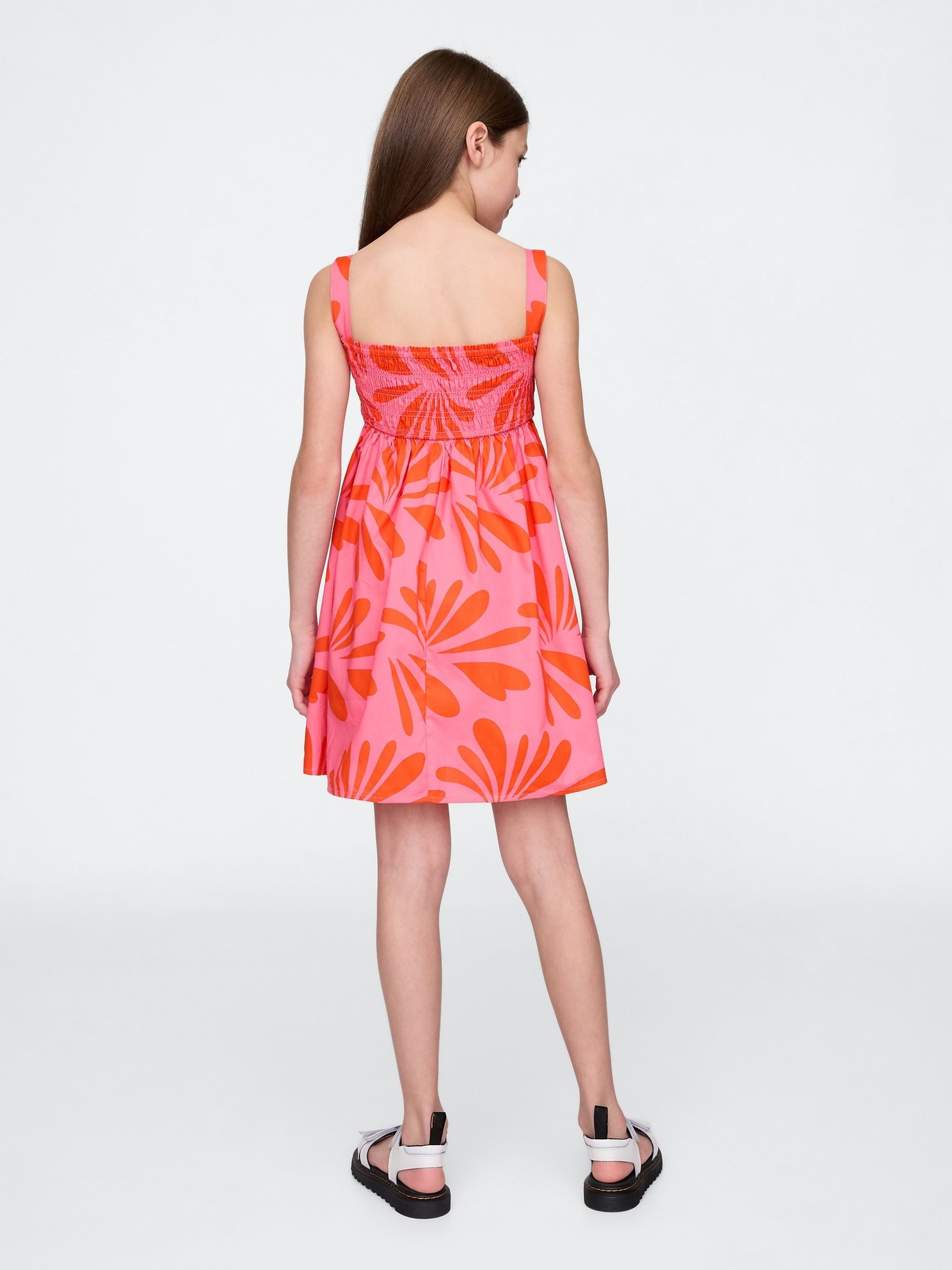 Pink Smocked Poplin Dress (4-13yrs) - Image 2 of 4