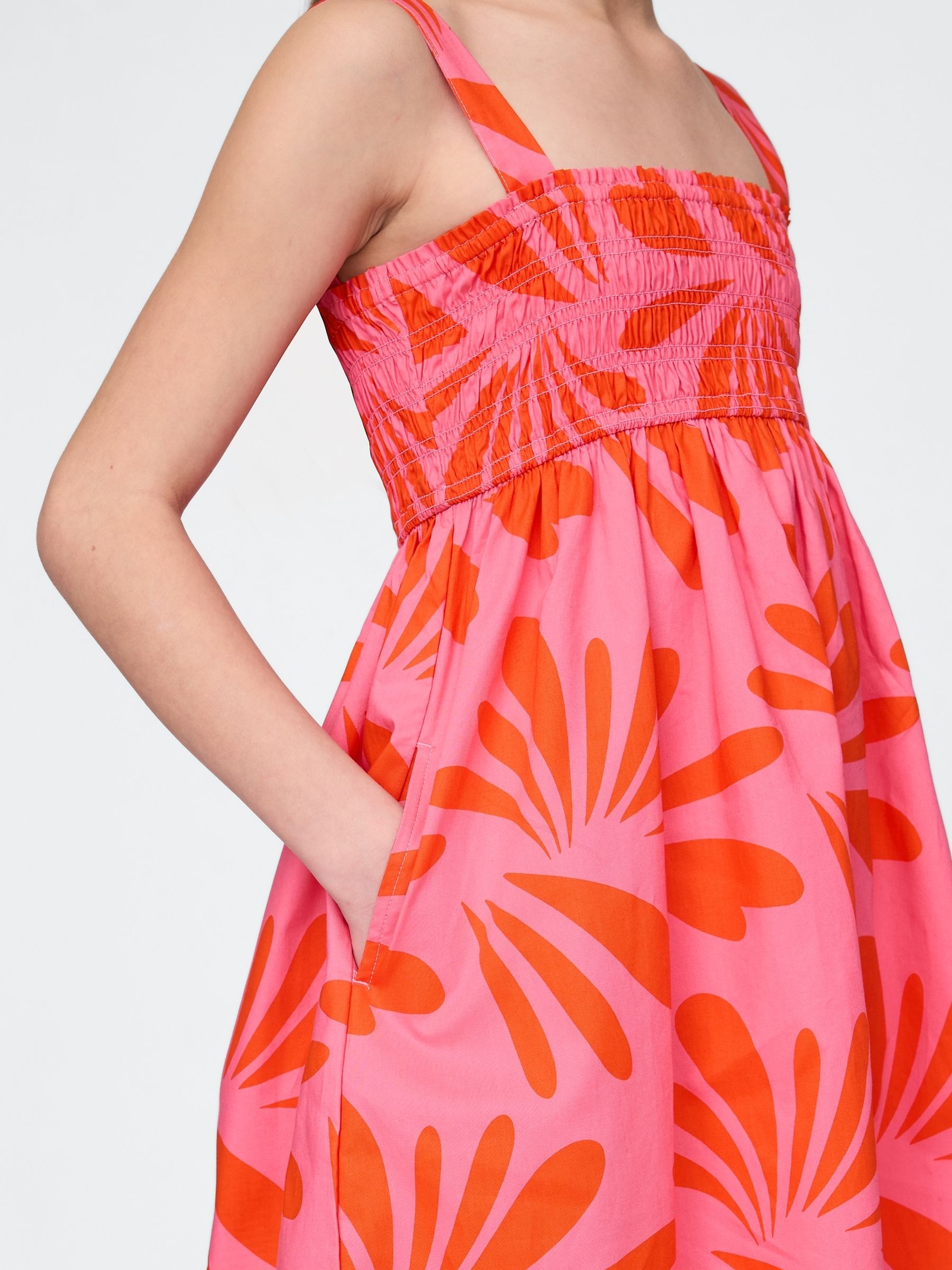 Pink Smocked Poplin Dress (4-13yrs) - Image 3 of 4