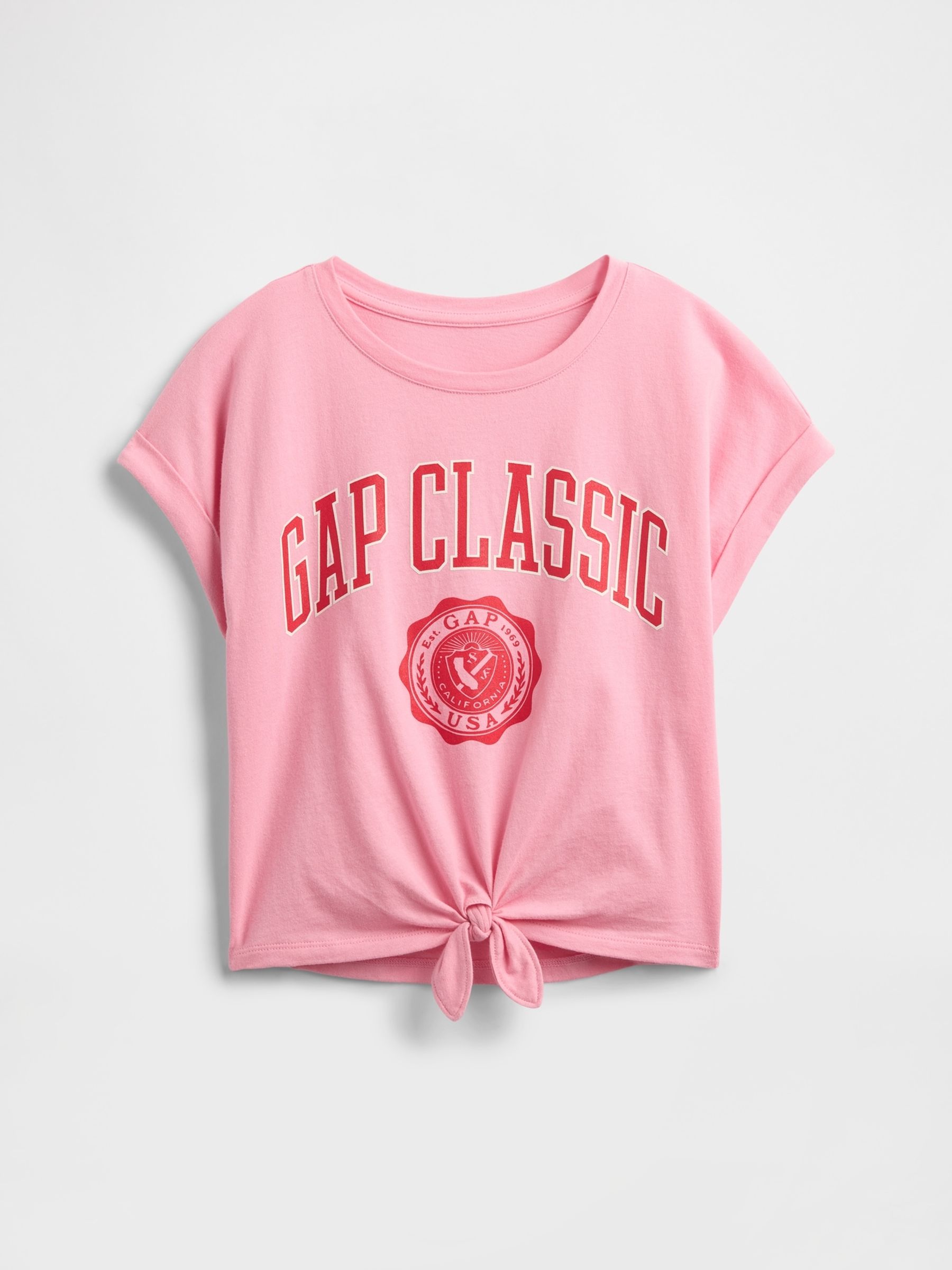 Pink Tie-Front Logo T-Shirt (4-13yrs) - Image 3 of 4