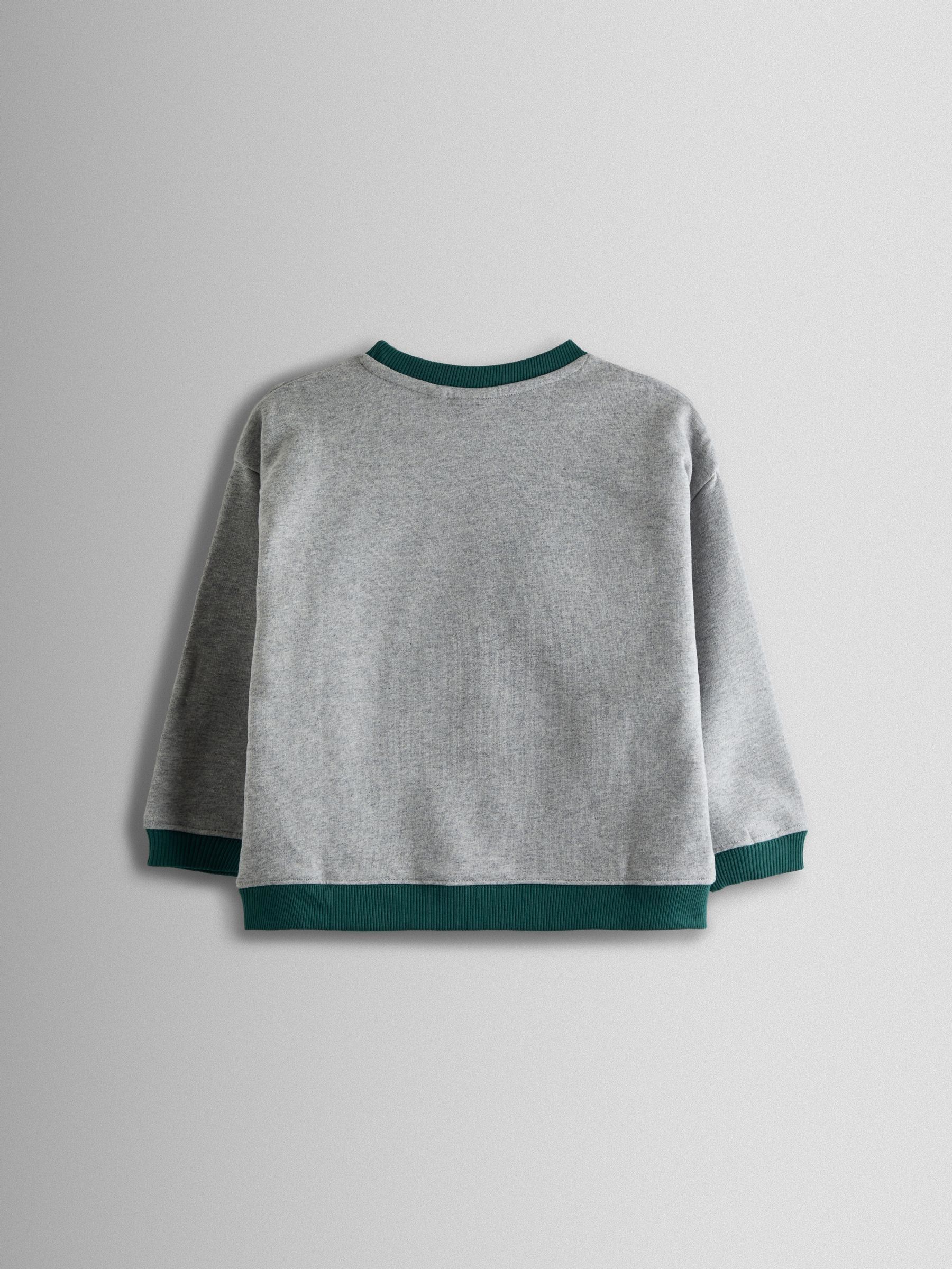 Grey Race Track 2-Piece Drop Shoulder Sweatshirt & Joggers Set - Image 3 of 6