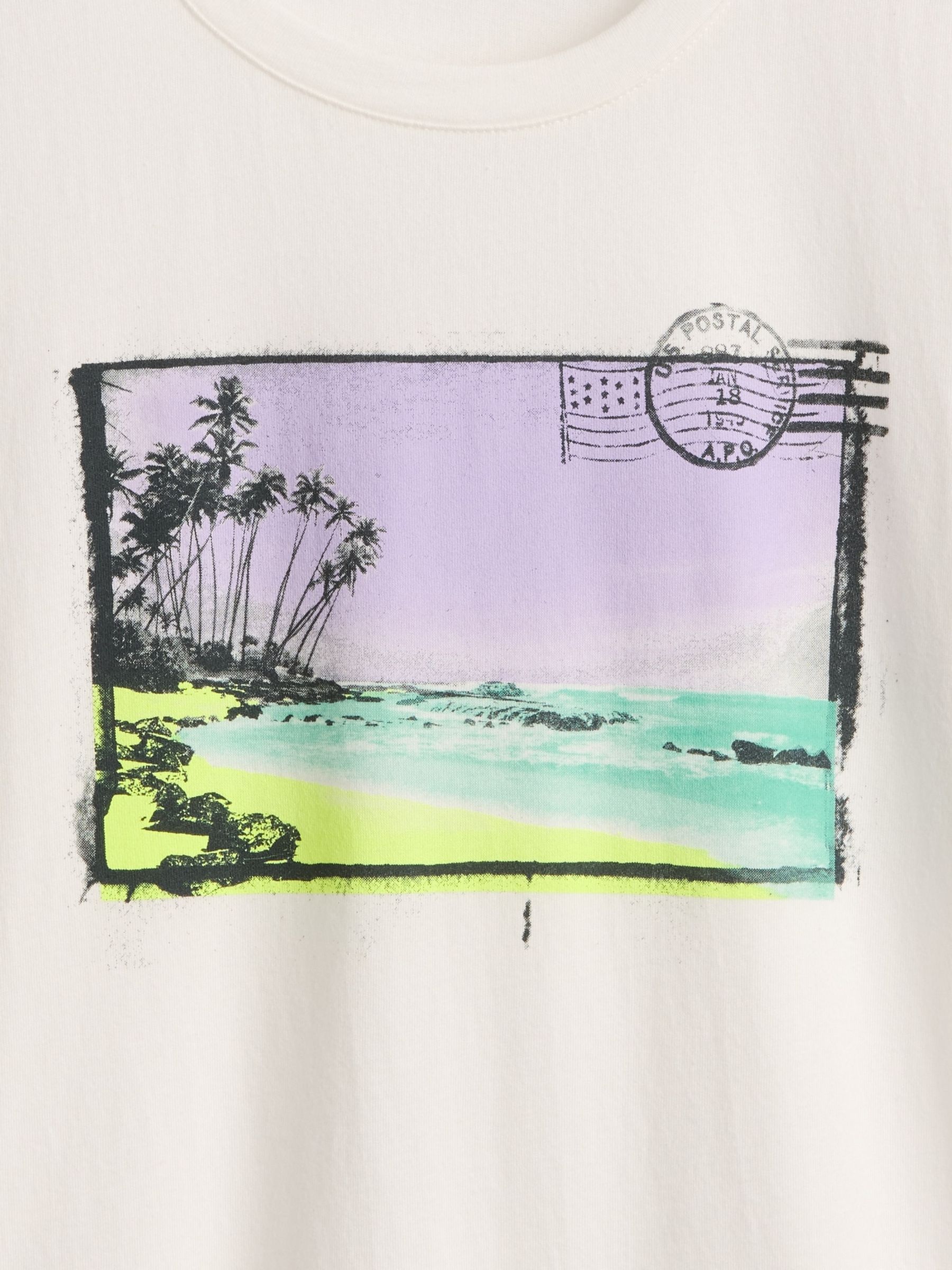 White Relaxed Graphic Short Sleeve T-Shirt (4-13yrs) - Image 4 of 4