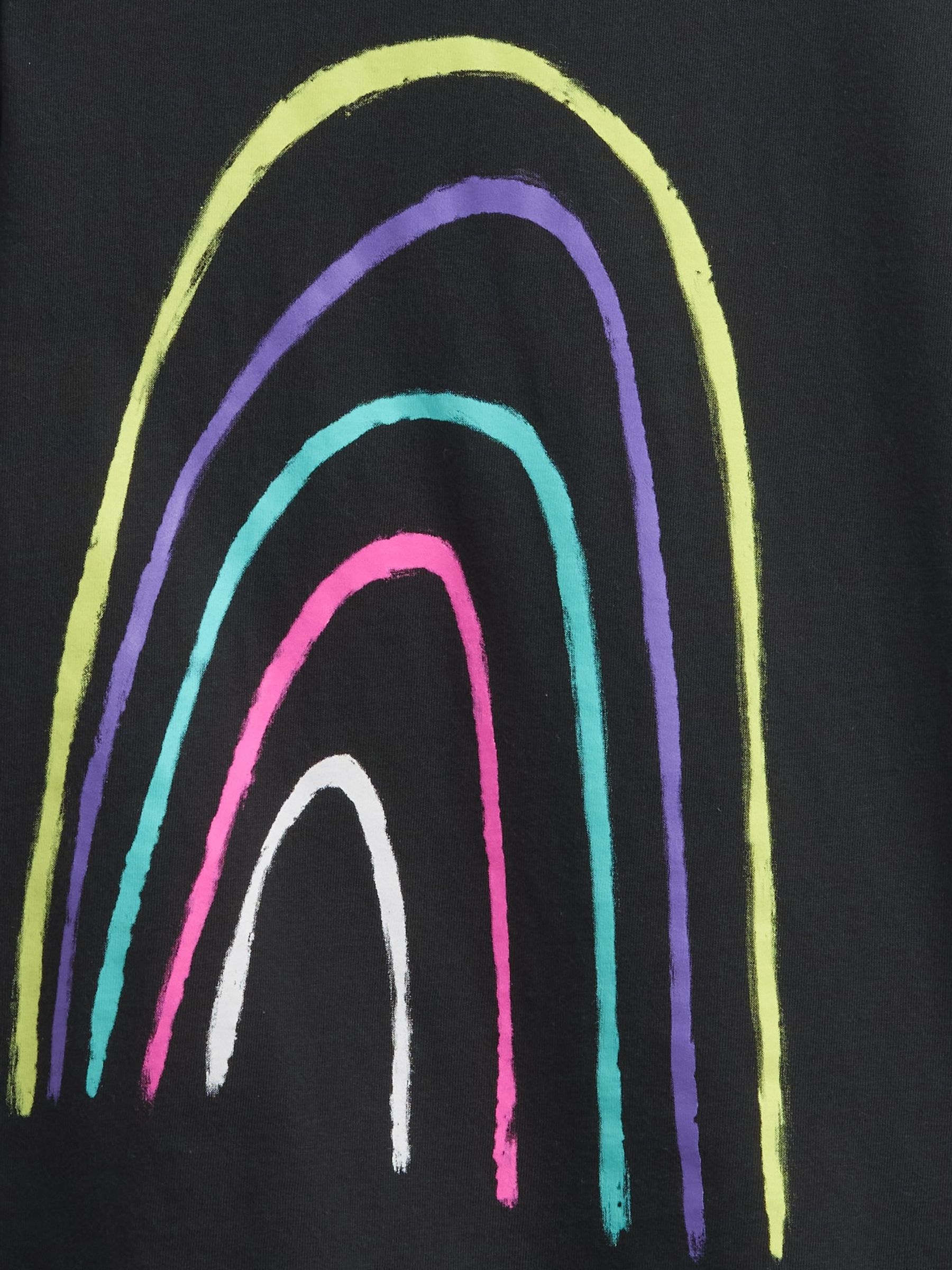 Black Rainbow Relaxed Graphic Short Sleeve T-Shirt (4-13yrs) - Image 4 of 4