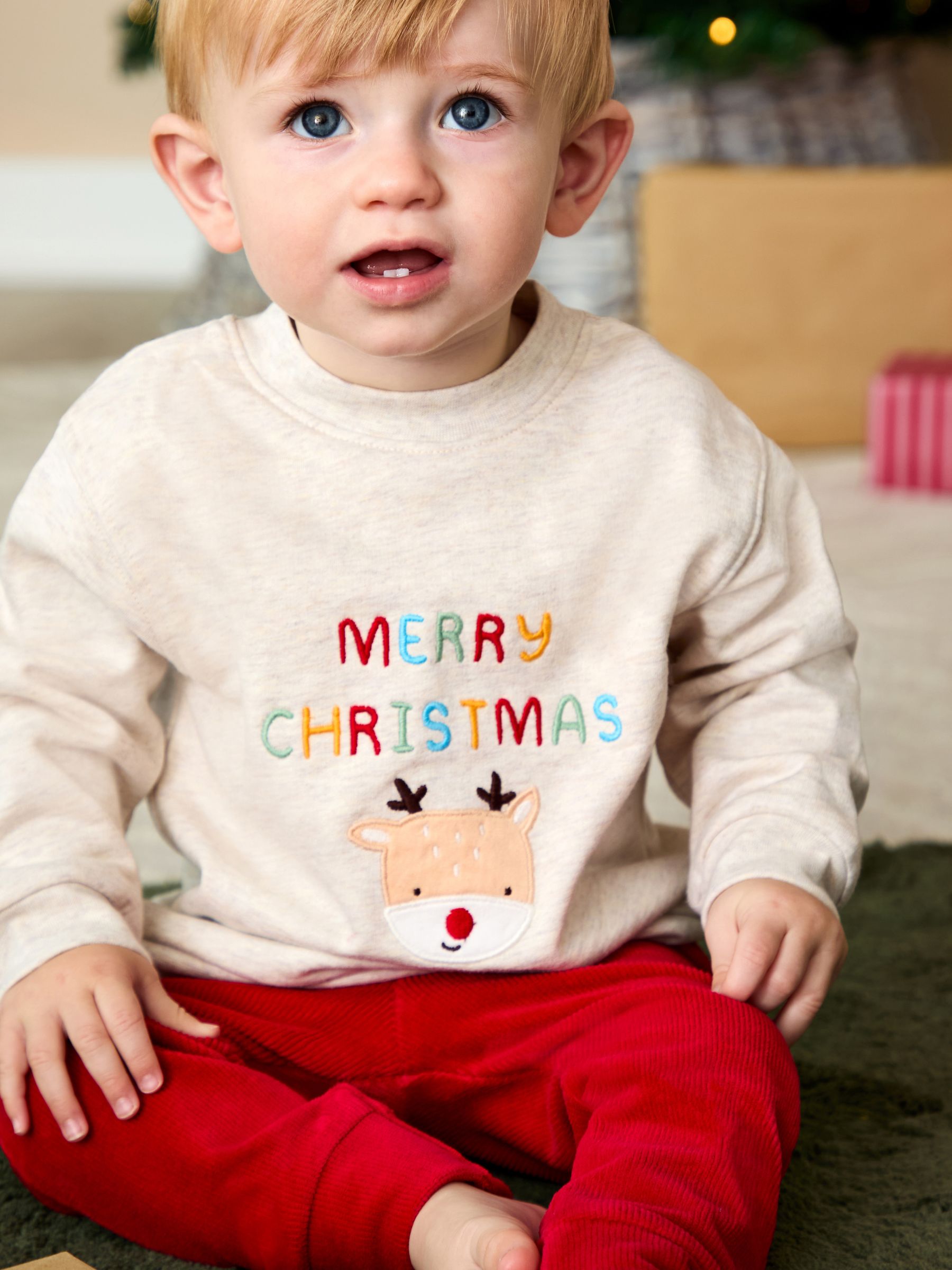 Neutral Christmas Sweatshirt & Leggings Set - Image 2 of 3