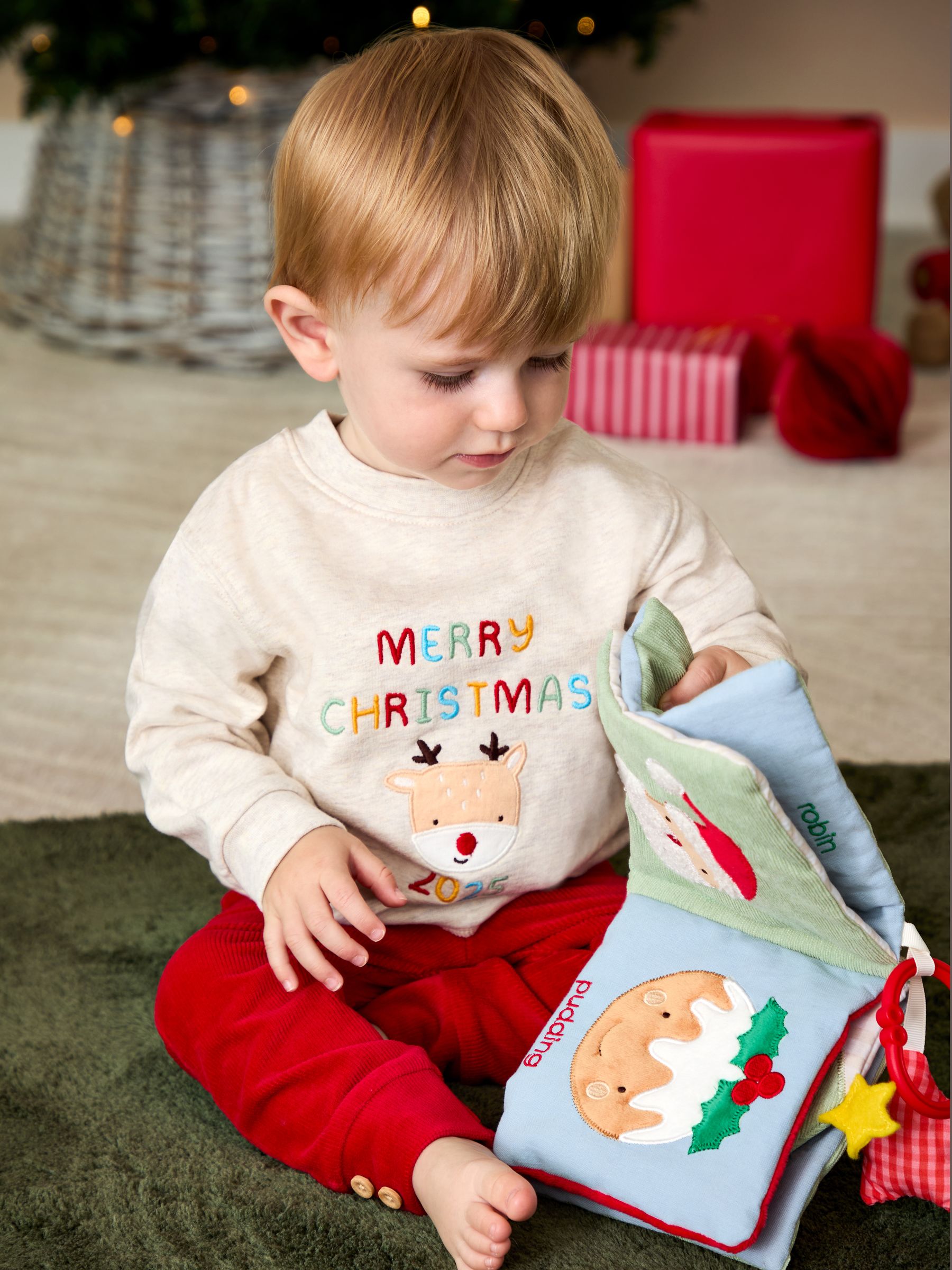 Neutral Christmas Sweatshirt & Leggings Set - Image 3 of 3