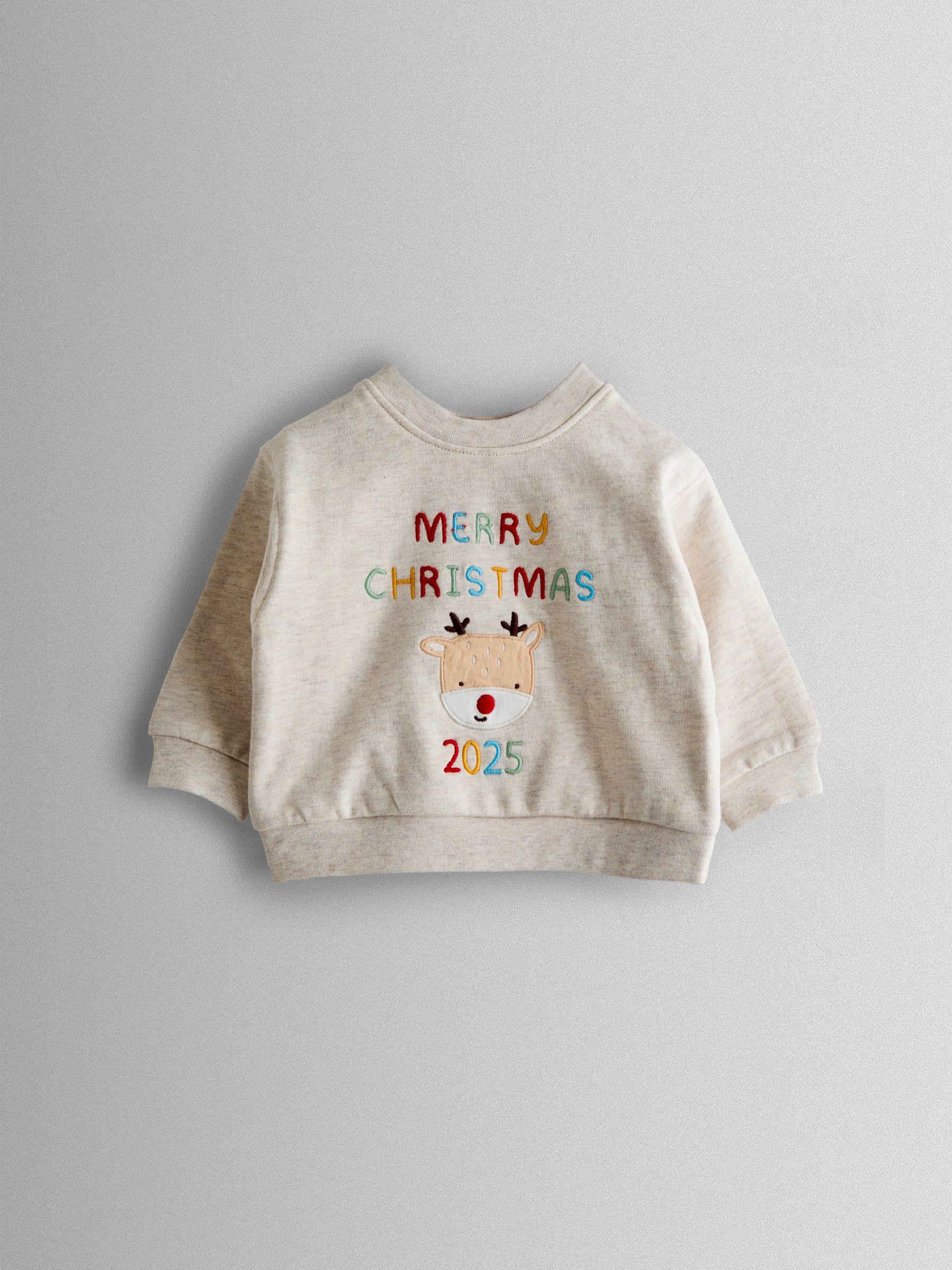 Neutral Christmas Sweatshirt & Leggings Set - Image 5 of 10