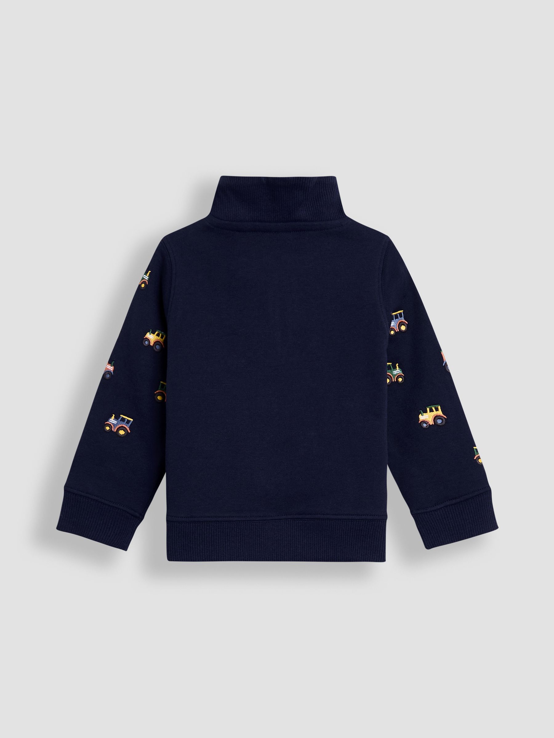 Navy Blue Tractor 2-Piece Embroidered Half Zip & Joggers Set