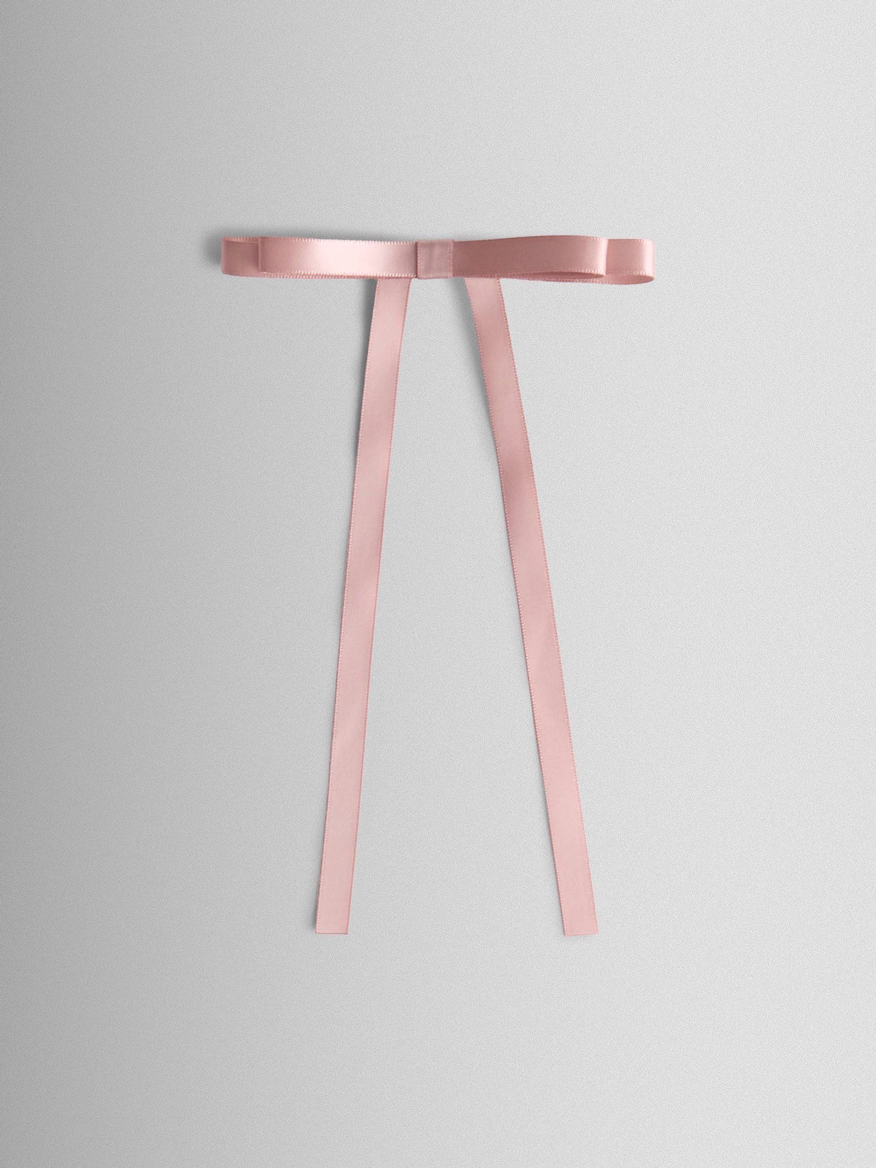 Pink Thin Satin Bow Clip - Image 2 of 4