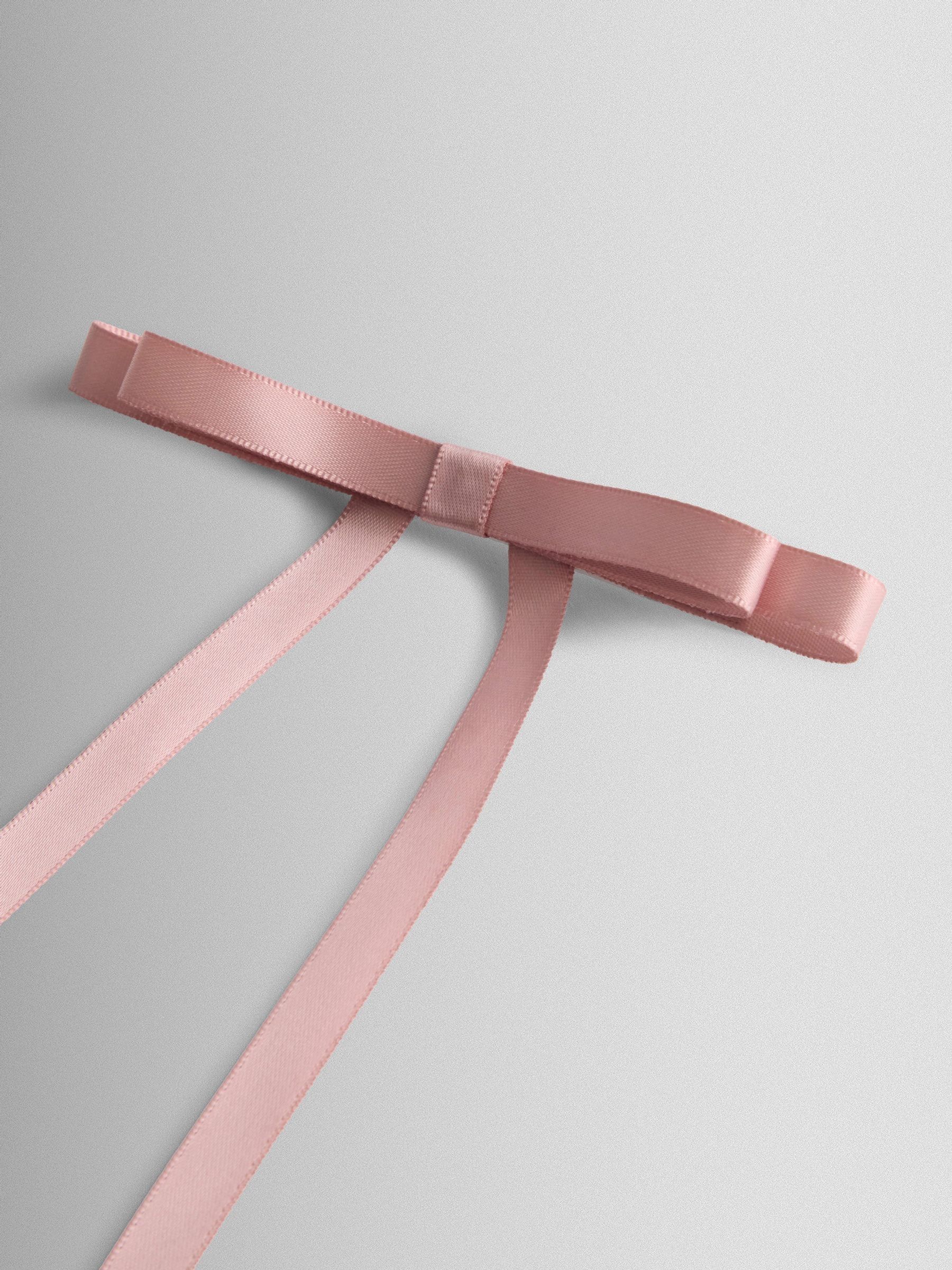 Pink Thin Satin Bow Clip - Image 3 of 4