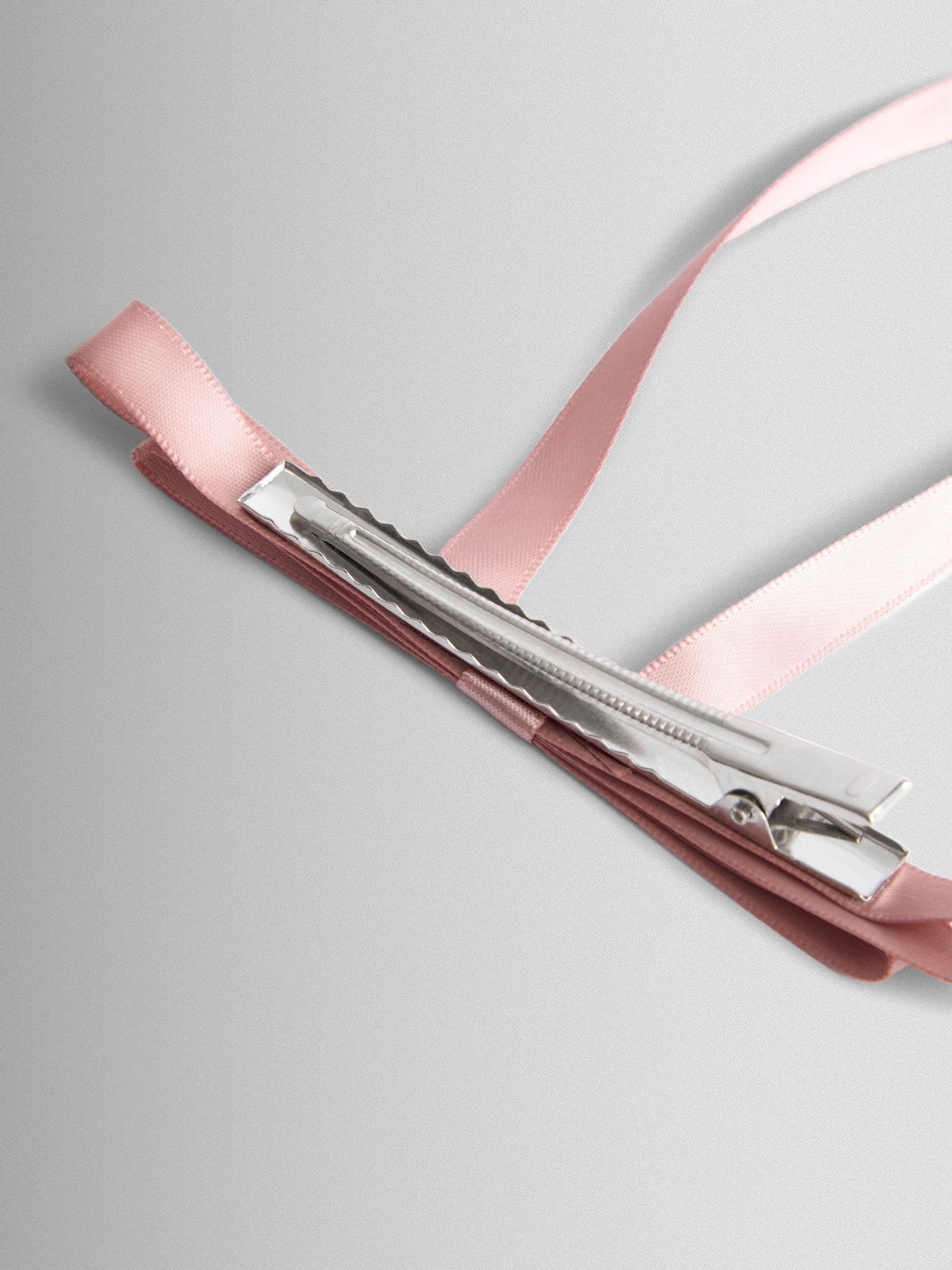 Pink Thin Satin Bow Clip - Image 4 of 4