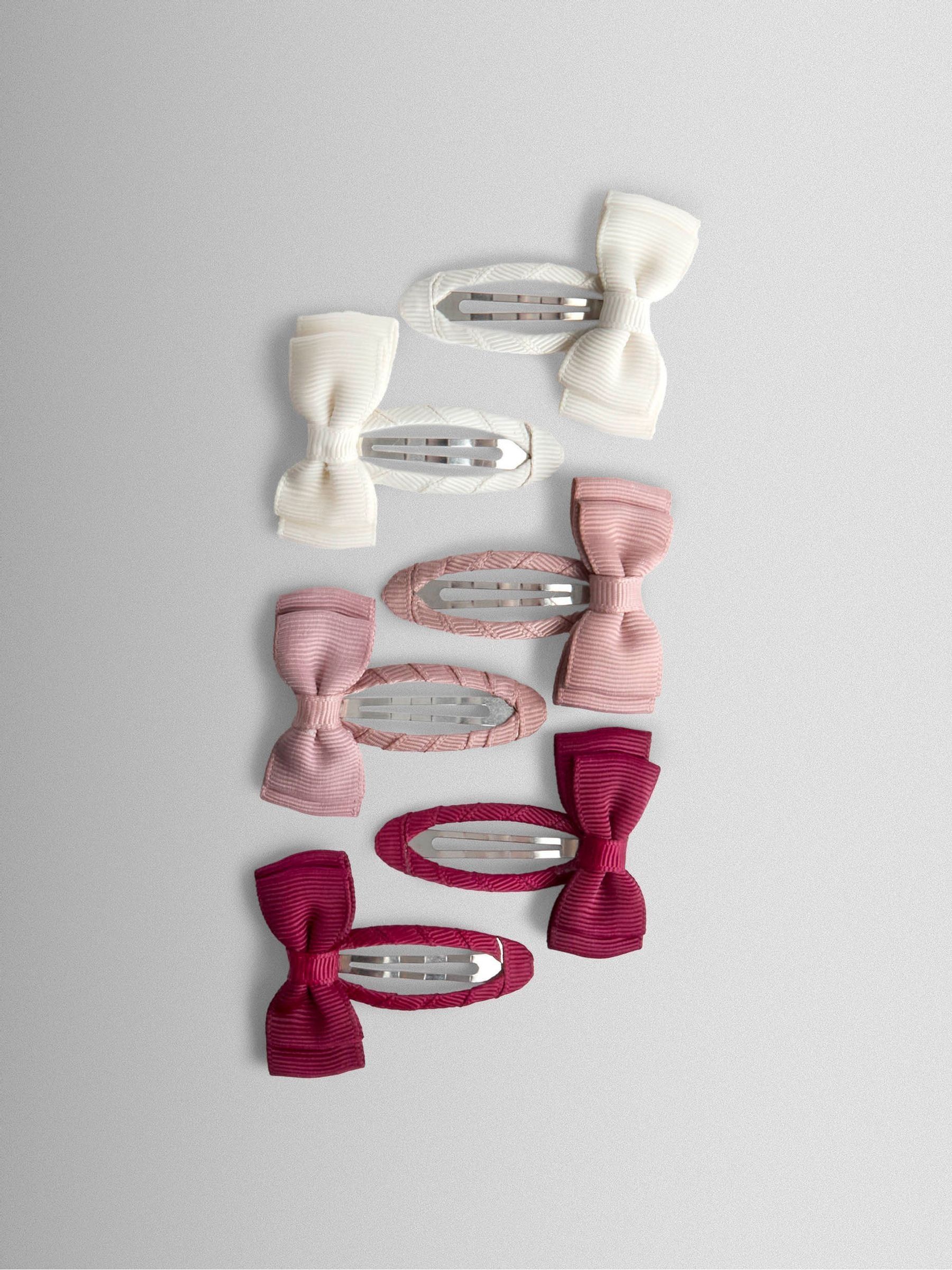 Dusky Pink 6-Pack Grosgrain Bow Clips - Image 2 of 3