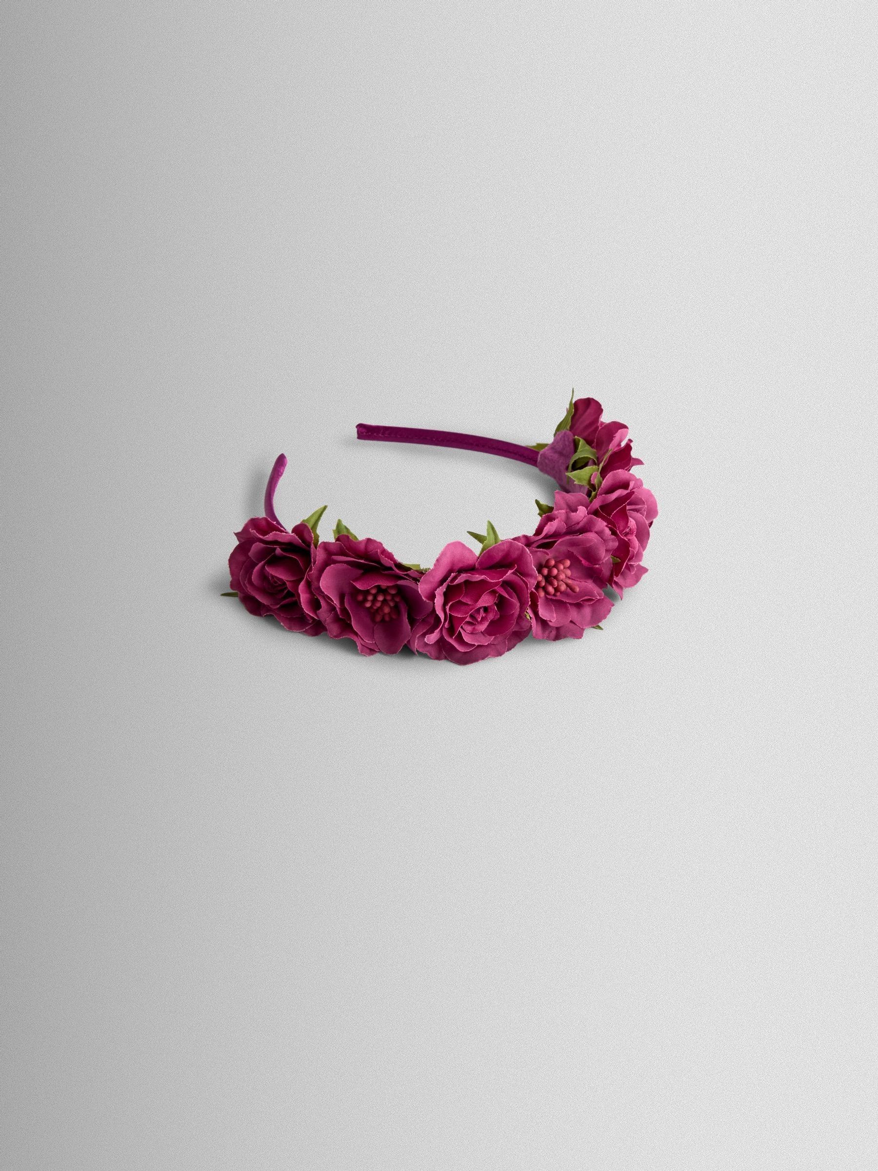 Purple Floral Tartan Ruffle Headband - Image 3 of 3