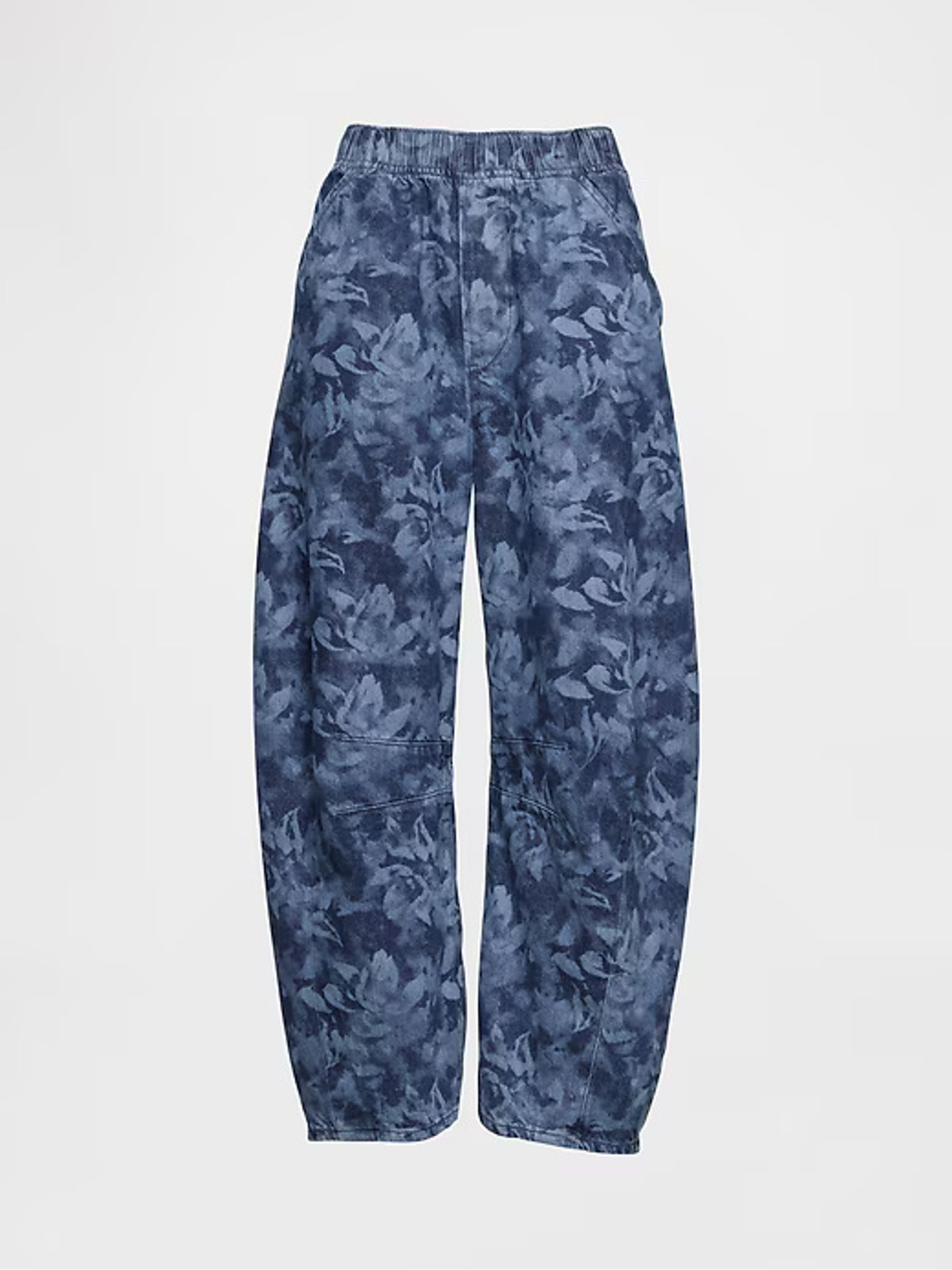 Blue Floral Mid Waist UltraSoft Easy Horseshoe Jeans - Image 7 of 7