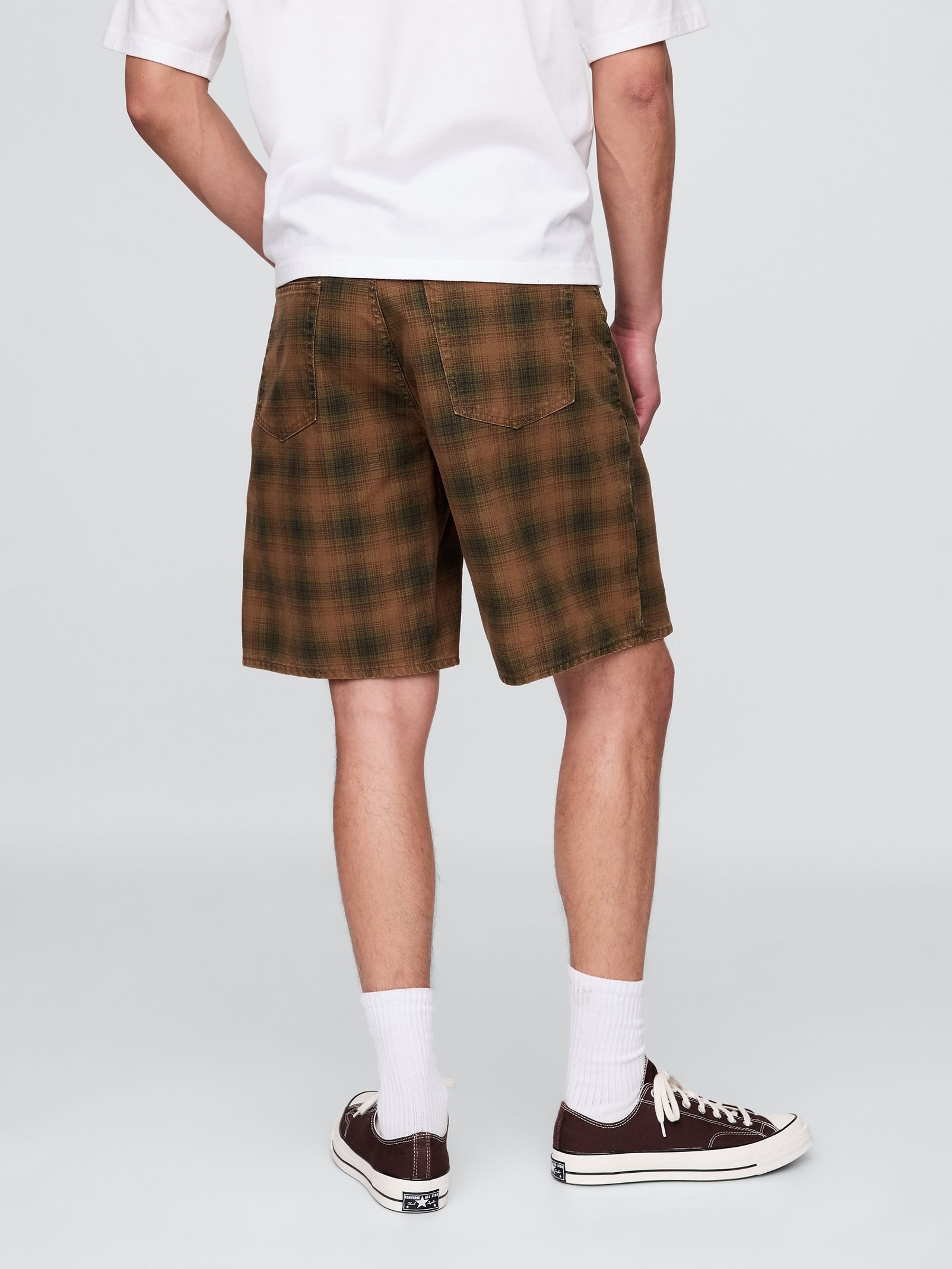 Brown Check Check Canvas Shorts - Image 2 of 5