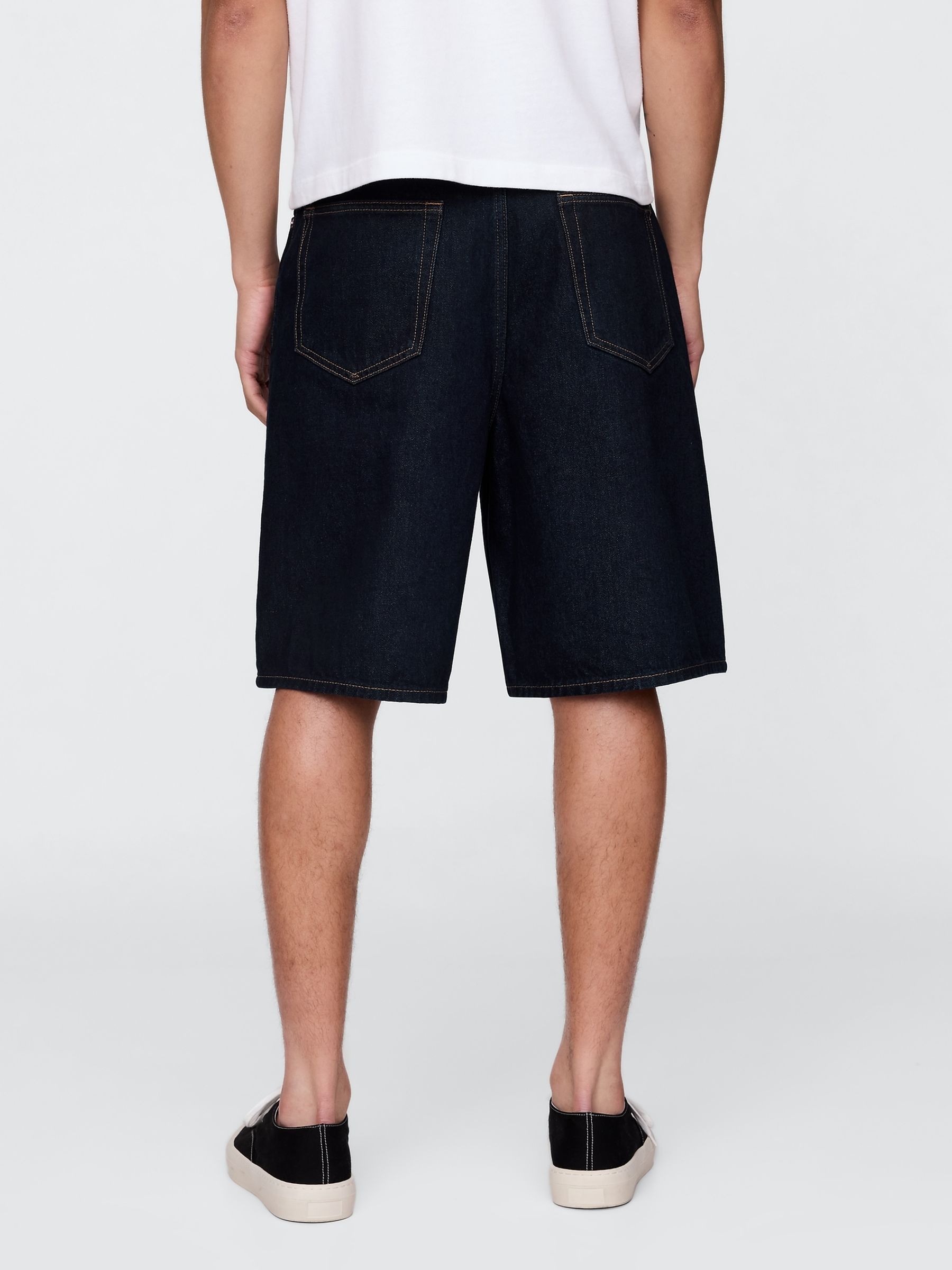 Dark Wash Blue 10.5" Baggy Denim Shorts - Image 2 of 5