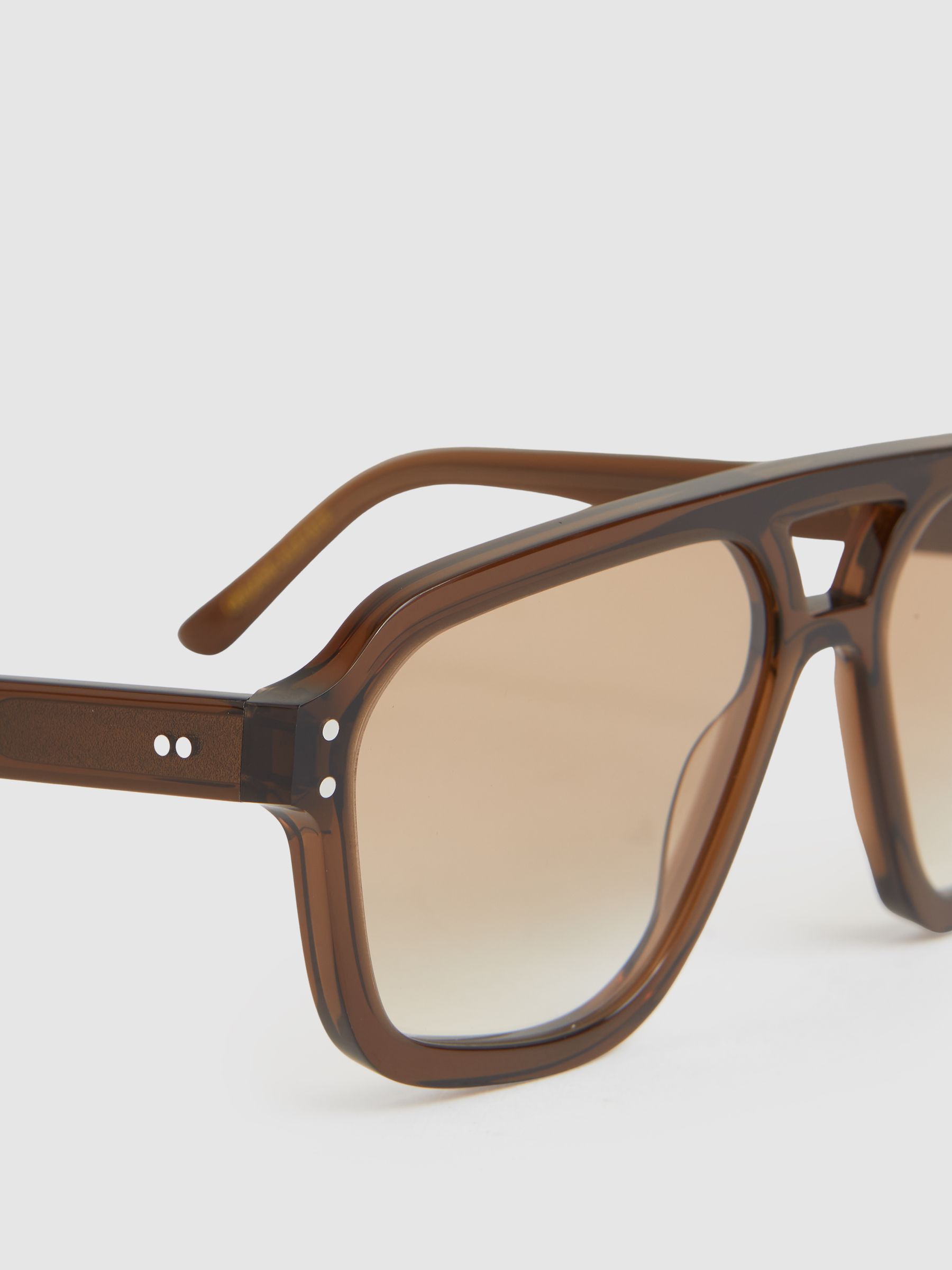 Monokel Eyewear Aviator-Style Sunglasses in Cola Brown - Image 2 of 3 Monokel Eyewear Aviator-Style Sunglasses in Cola Brown - Image 2 of 3