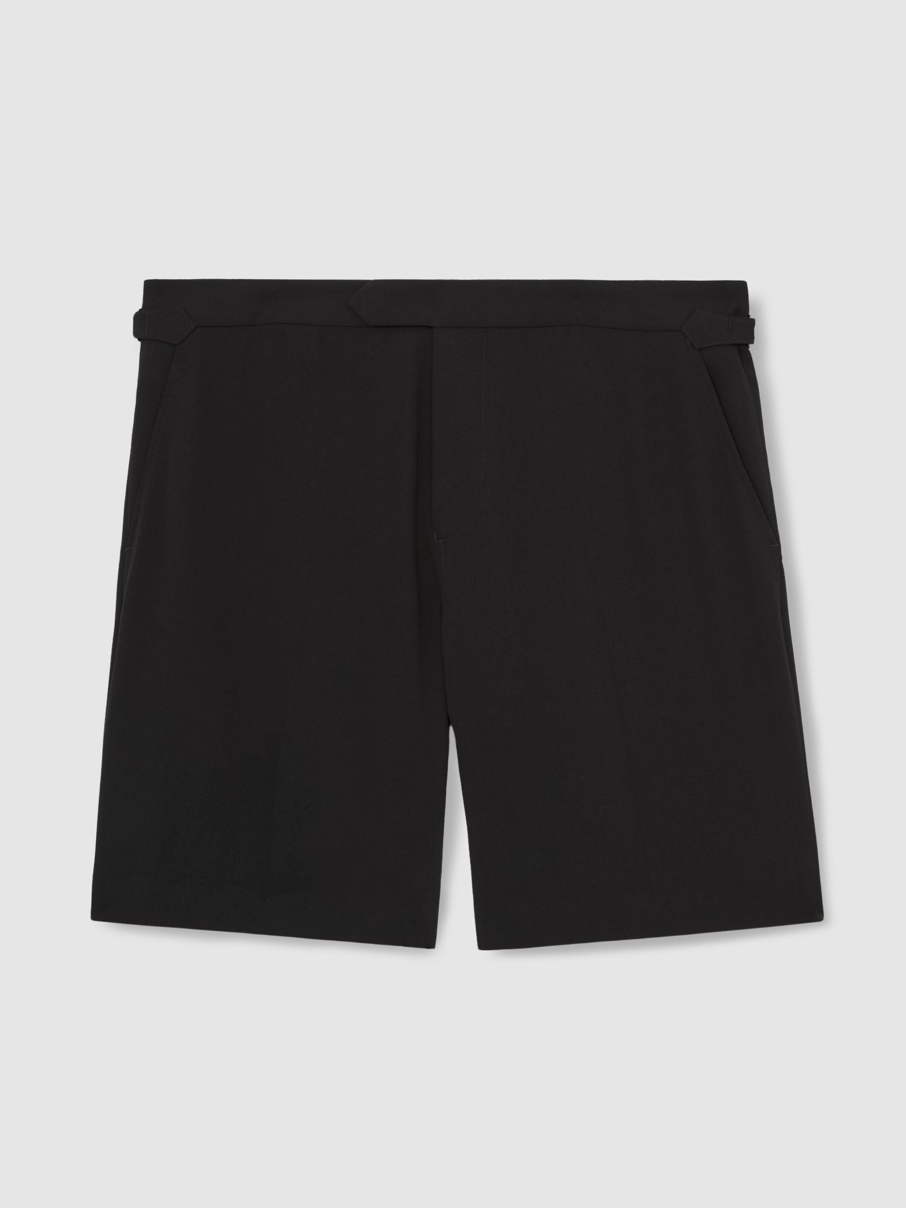 Side-Adjuster Tailored Shorts in Black - Image 2 of 6