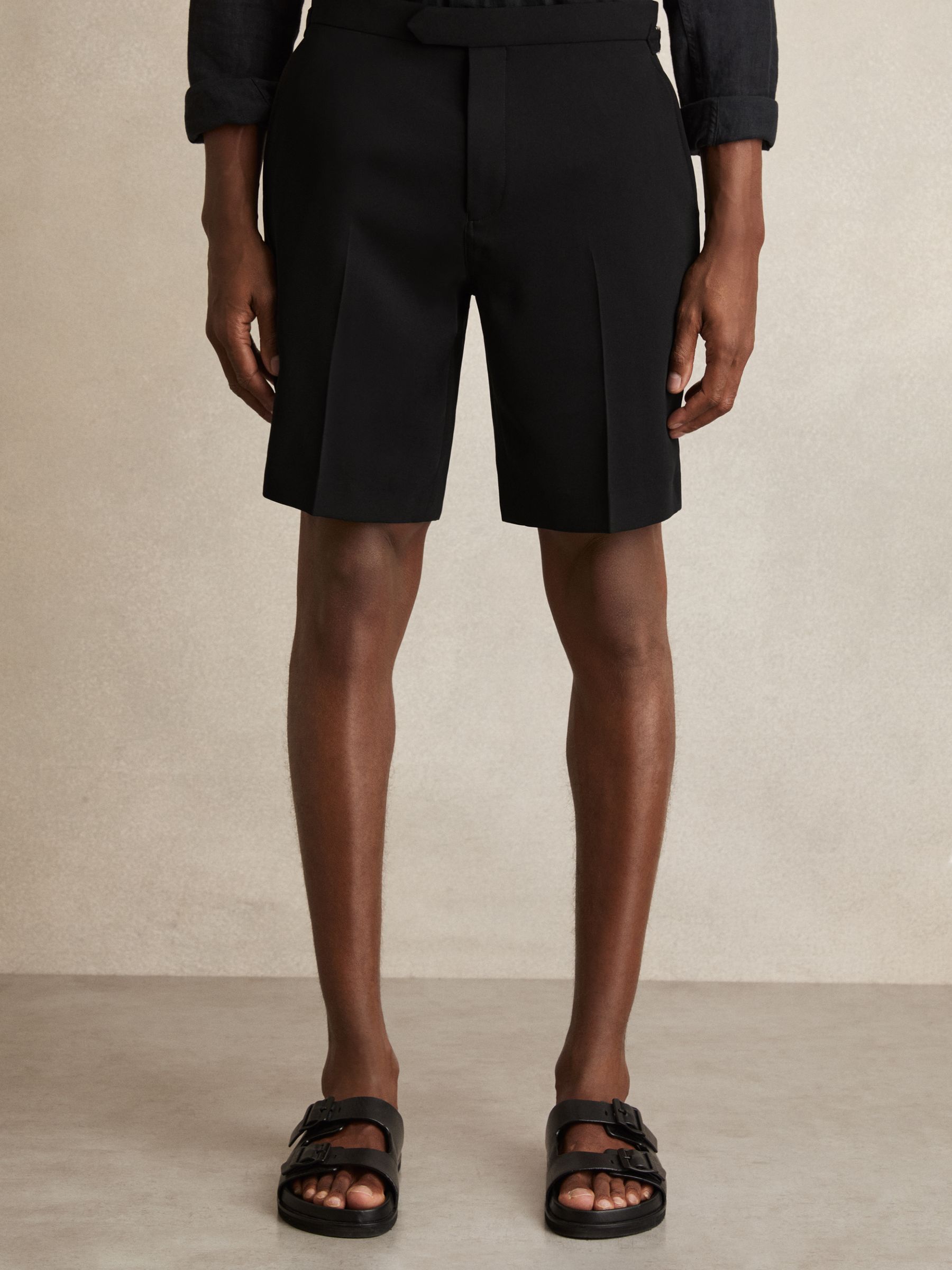 Side-Adjuster Tailored Shorts in Black - image 5