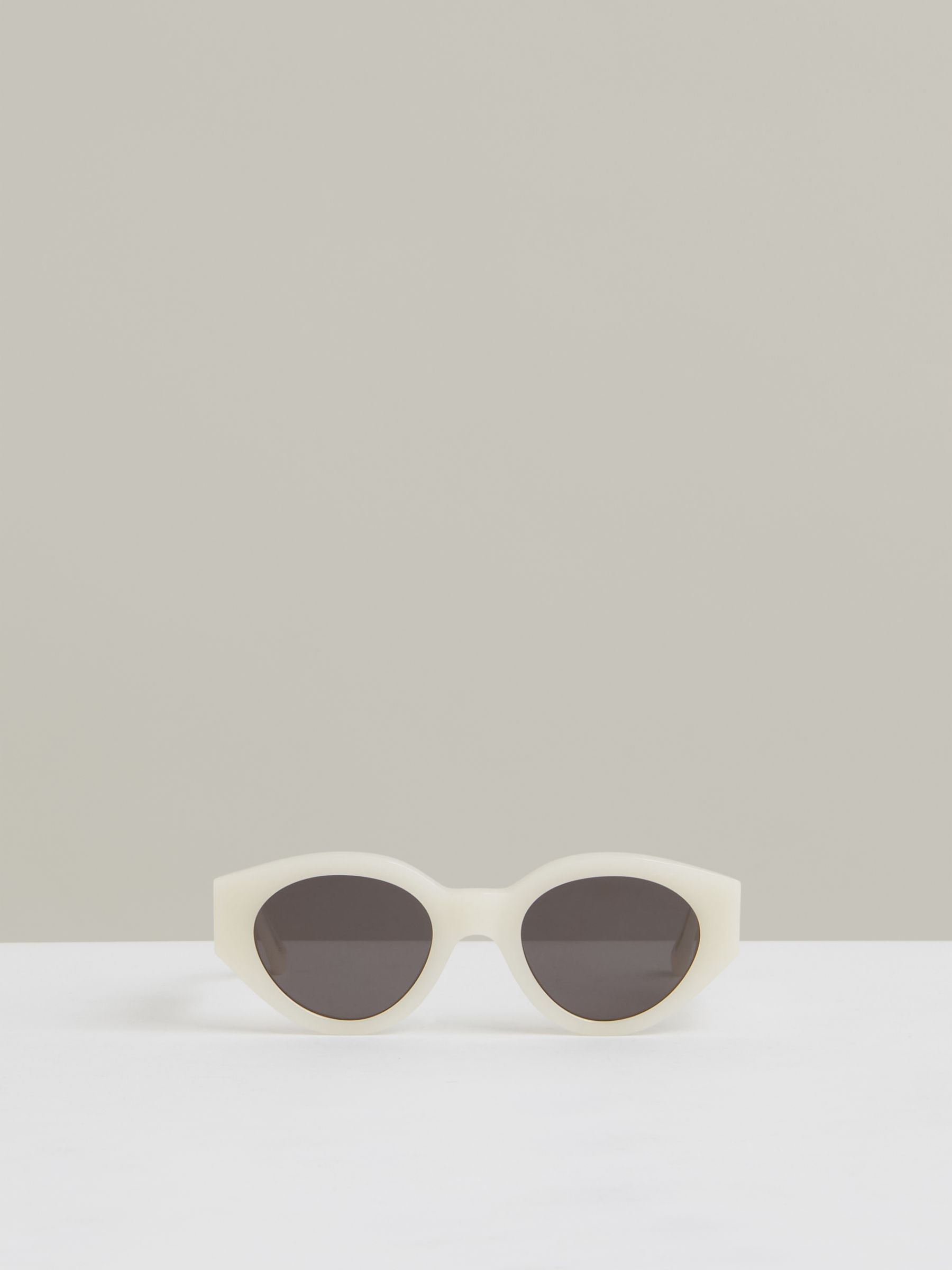 Monokel Eyewear Oval Sunglasses in Pearl Cream - Image 1 of 4