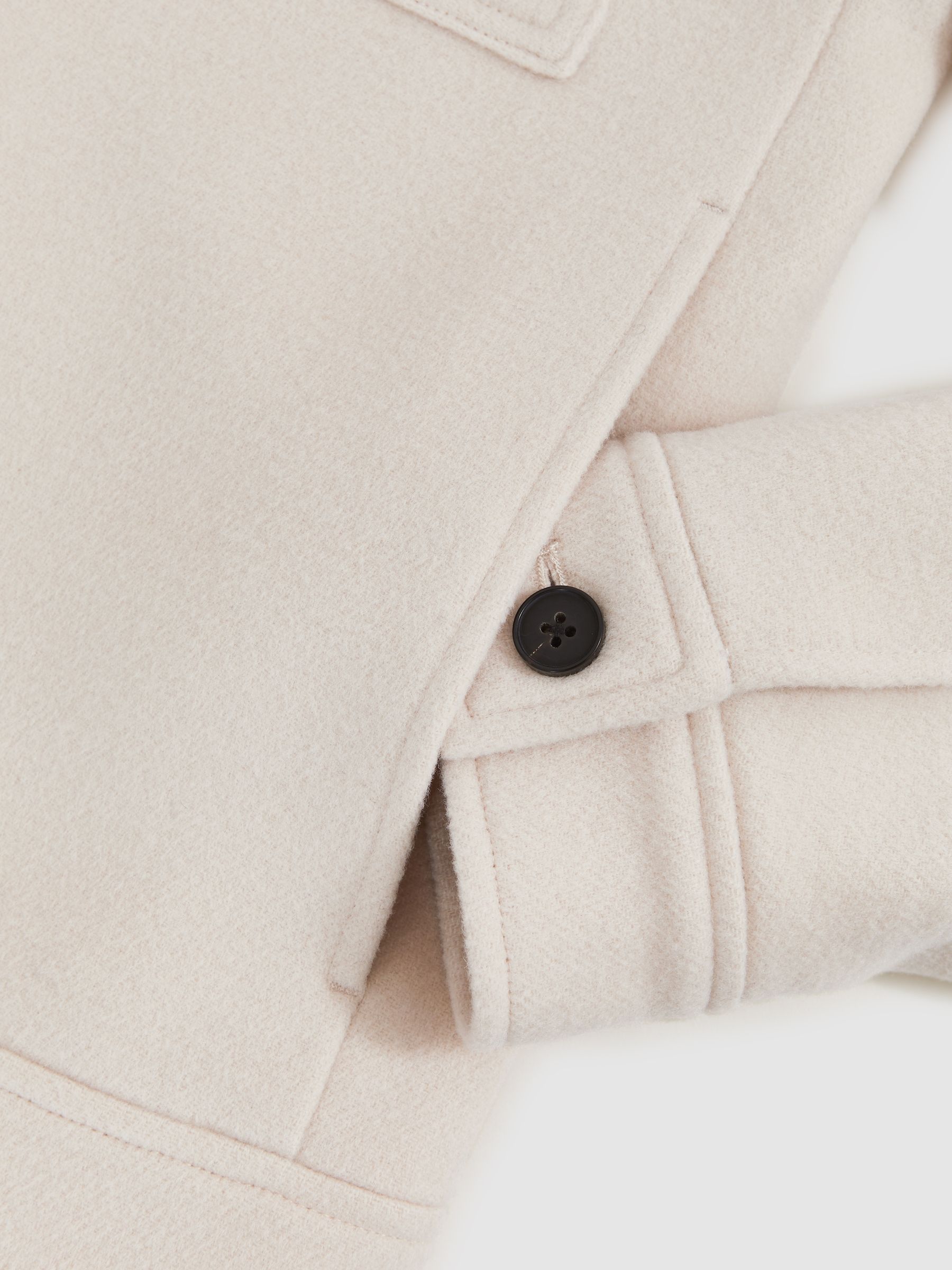 Wool Blend Twin Pocket Zipped Jacket in Ivory - image 2