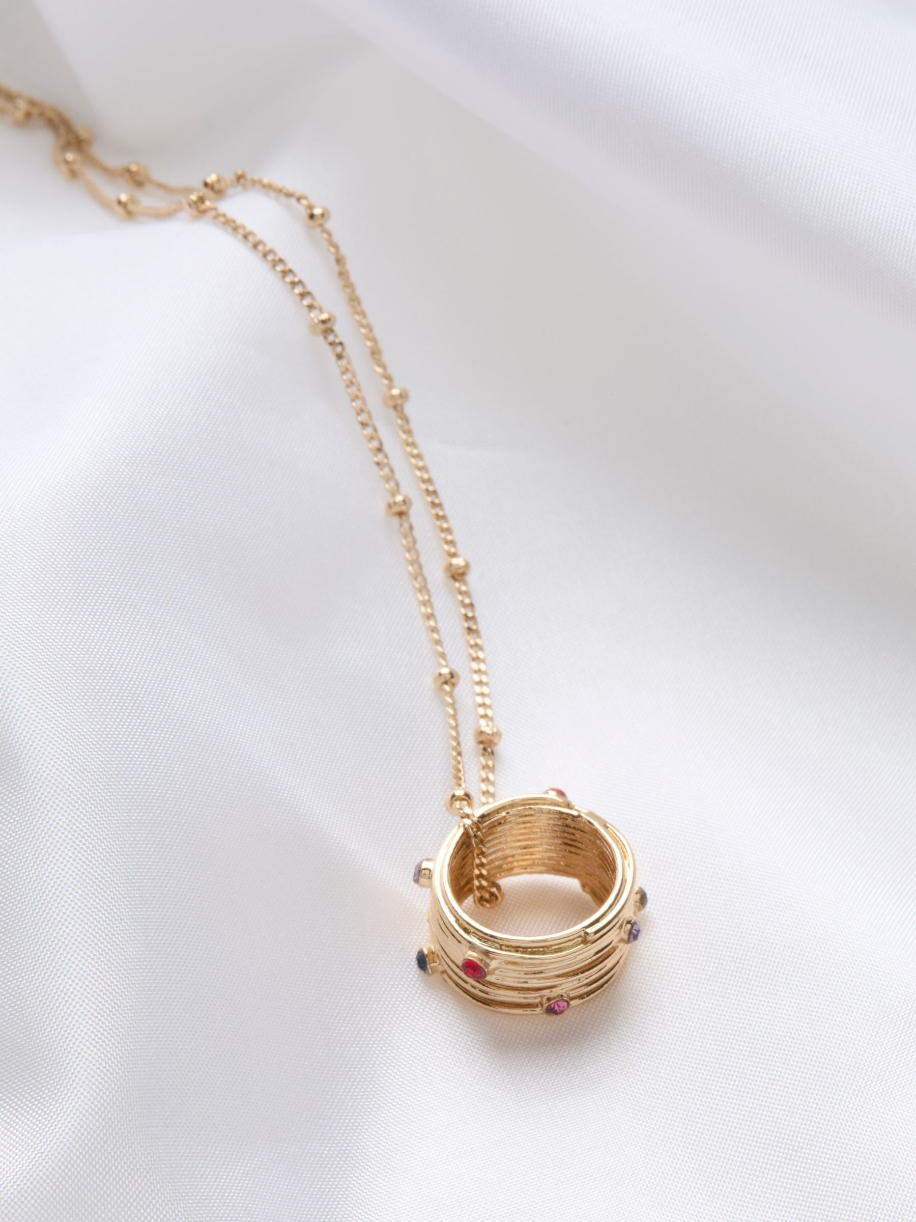 Gold Tone Ring Necklace - Image 2 of 2
