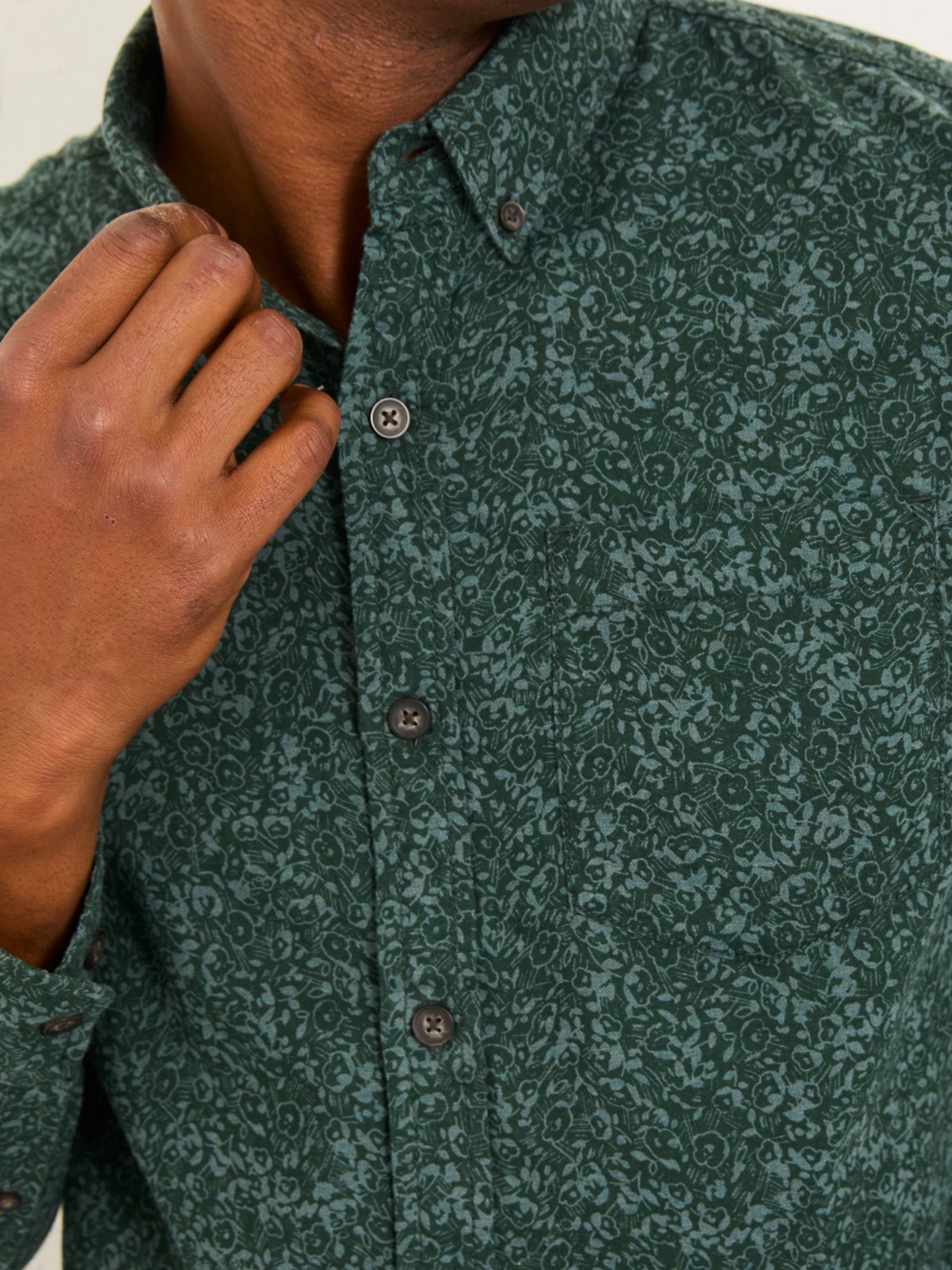 Dark Green Long Sleeve Floral Print Shirt | FatFace USA