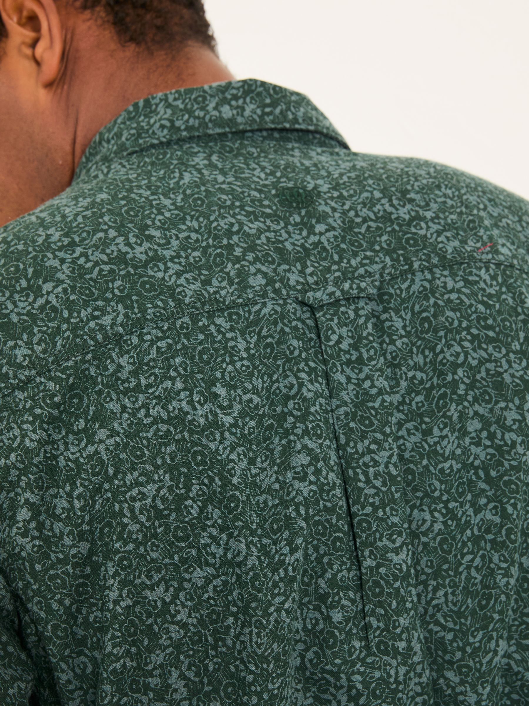 Dark Green Long Sleeve Floral Print Shirt - Image 6 of 7