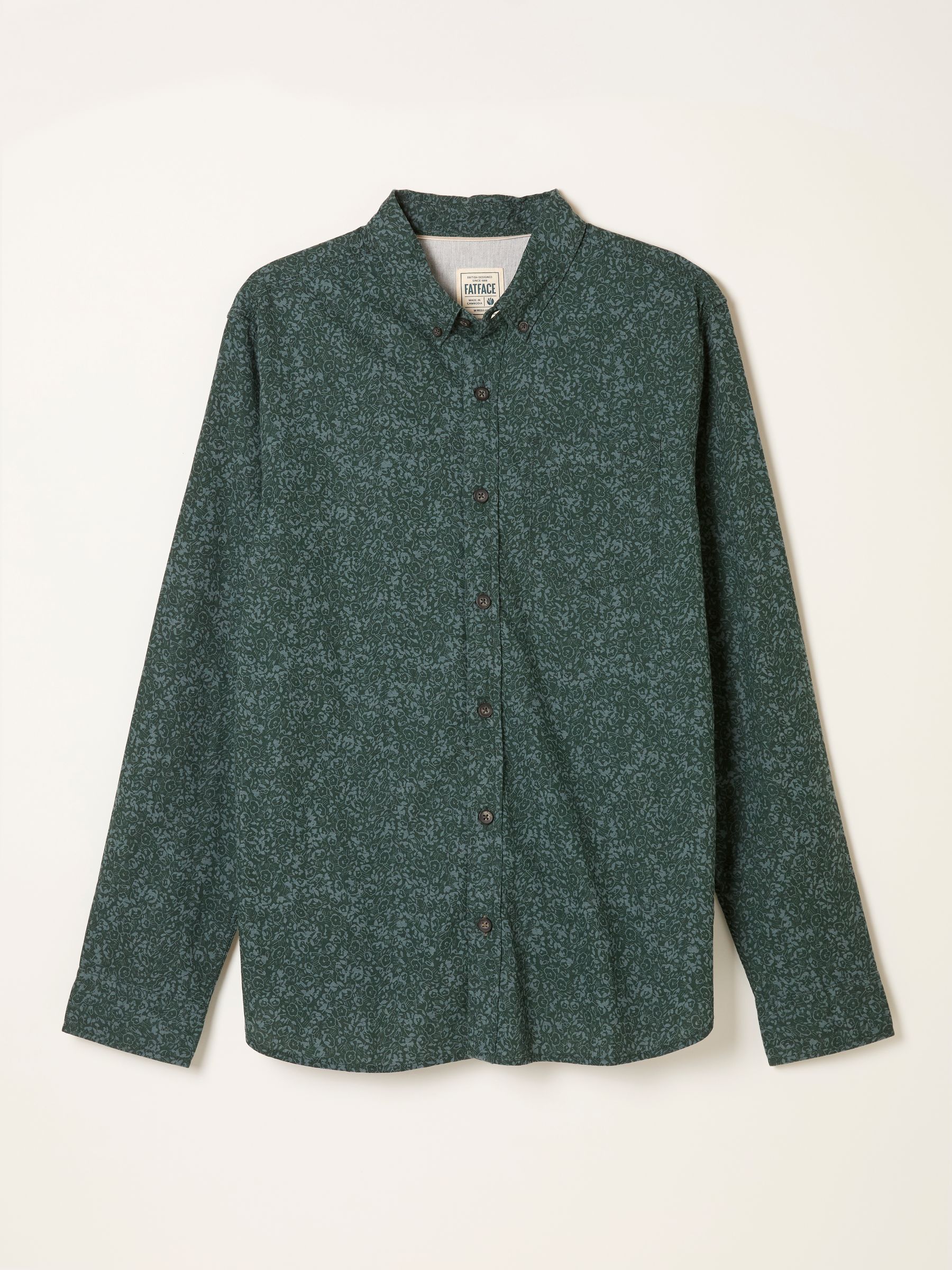 Dark Green Long Sleeve Floral Print Shirt - Image 7 of 7 Dark Green Long Sleeve Floral Print Shirt - Image 7 of 7