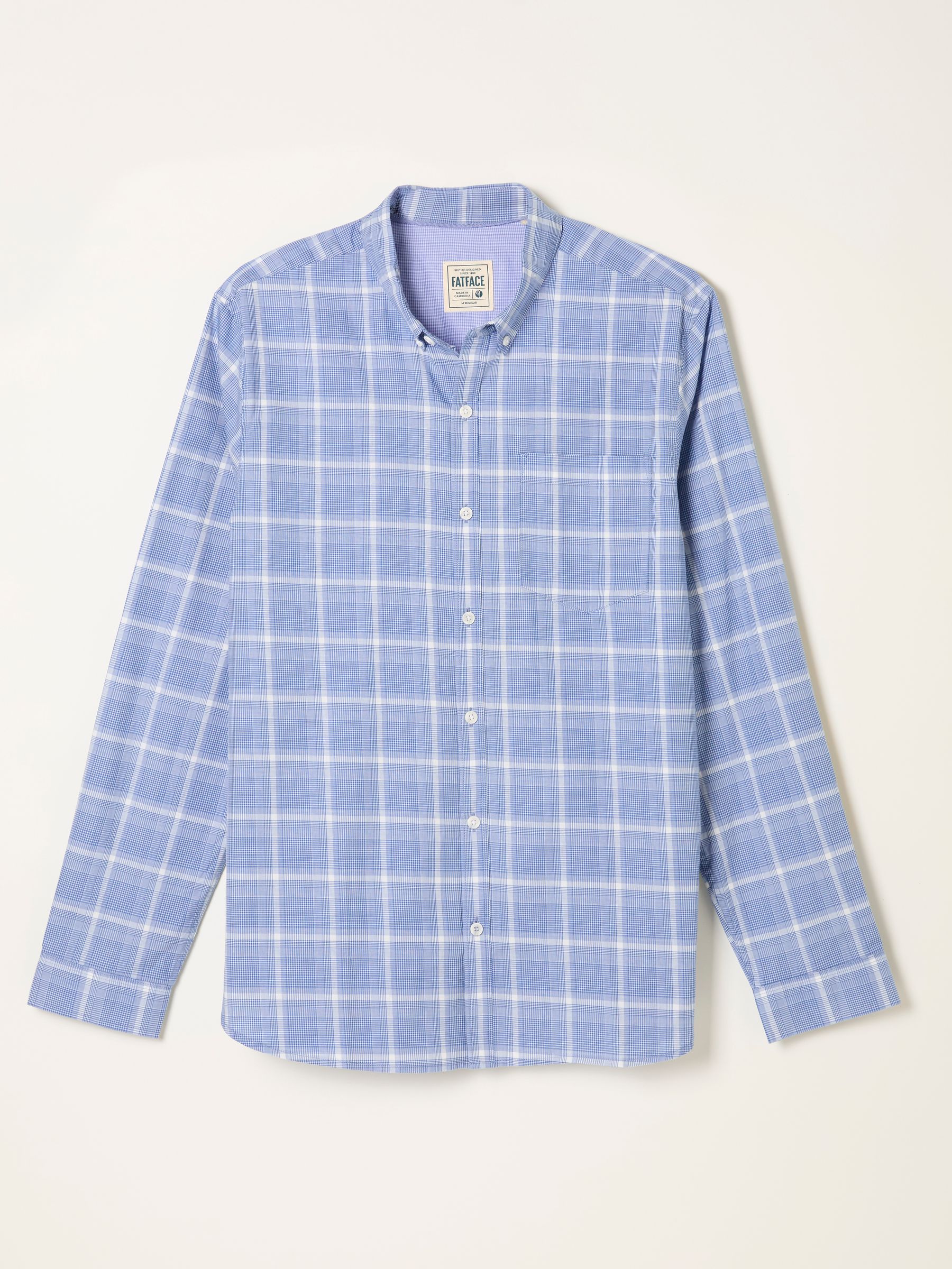 Egham Blue Long Sleeve Check Shirt - Image 7 of 7 Egham Blue Long Sleeve Check Shirt - Image 7 of 7
