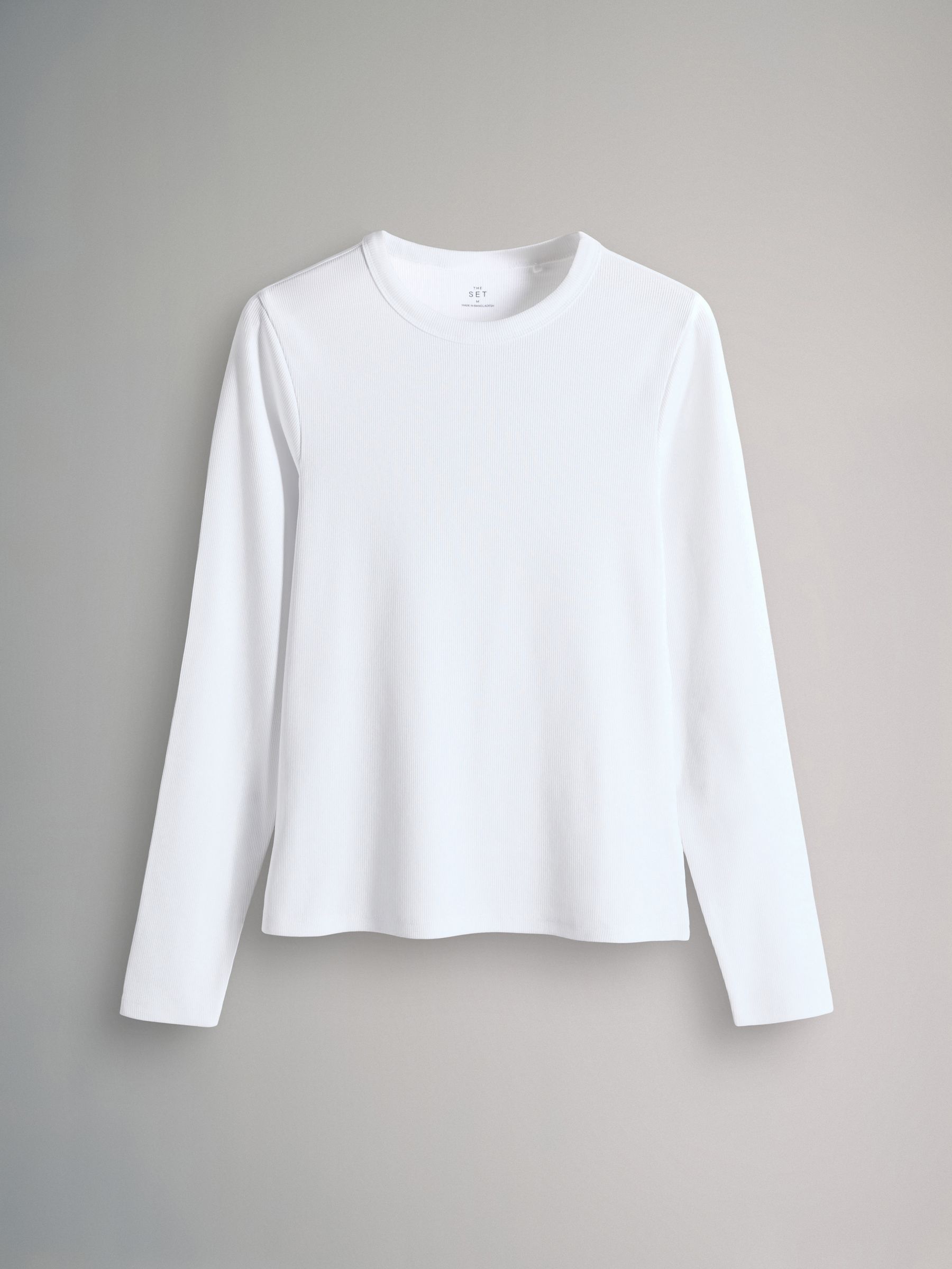 White - 3 Pack Ribbed Vest / Long Sleeve / Short Sleeve T-shirt Essentials - Image 3 of 6