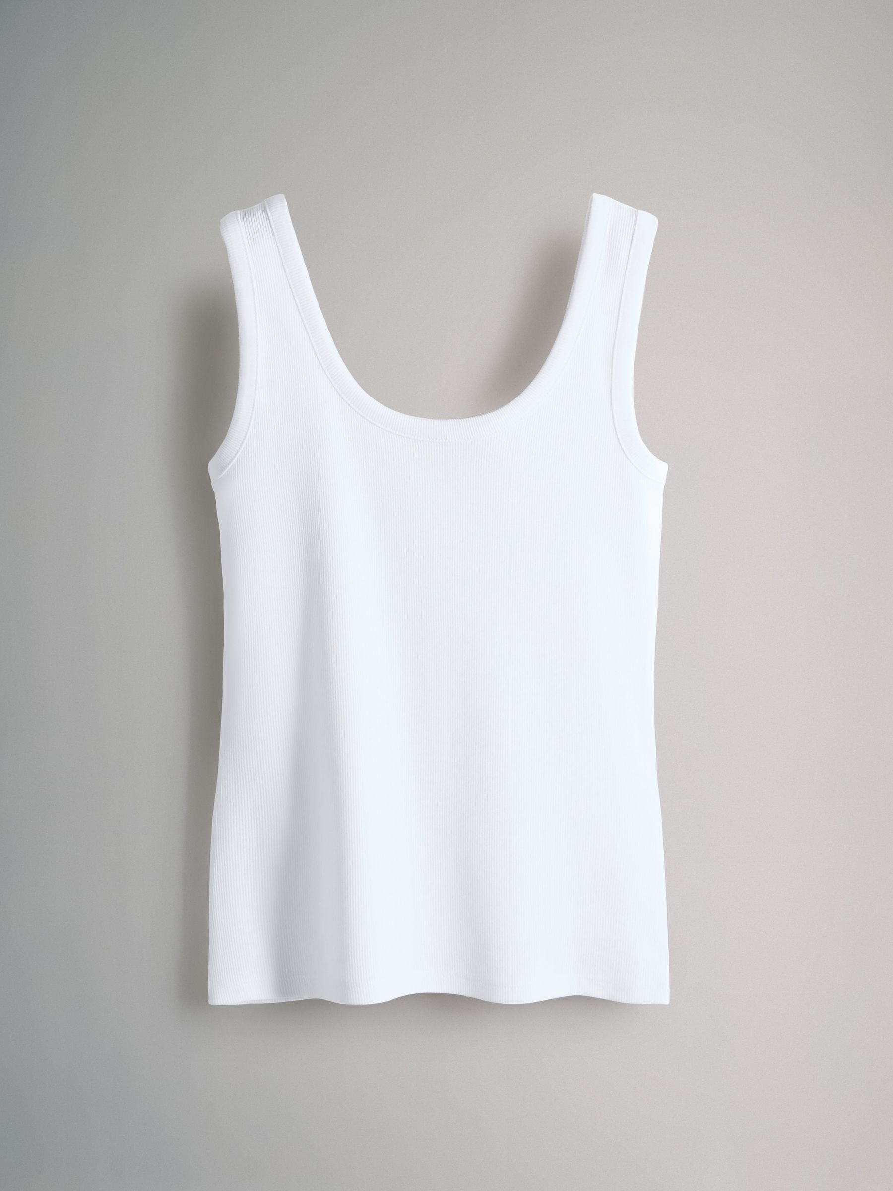 White - 3 Pack Ribbed Vest / Long Sleeve / Short Sleeve T-shirt Essentials - Image 4 of 6
